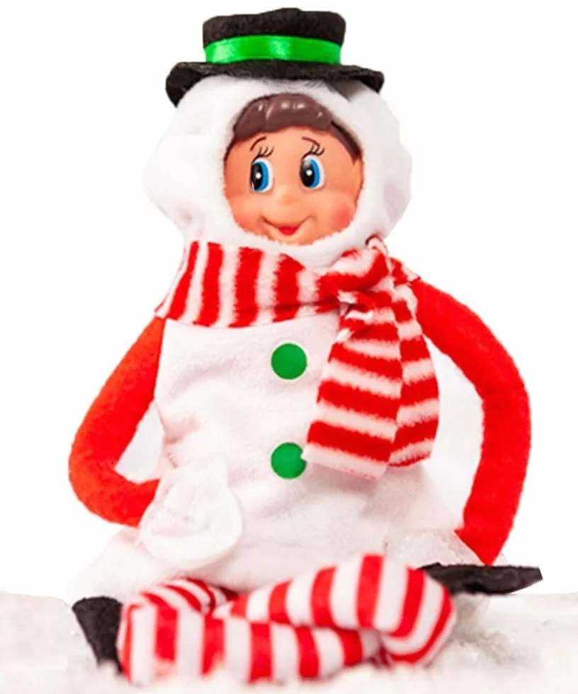 Elf Behaving Badly Naughty Christmas Bożonarodzeniowy chłopiec dziewczynka elfy zestaw ubrań z psotą niespodzianką (pluszowy strój bałwana)