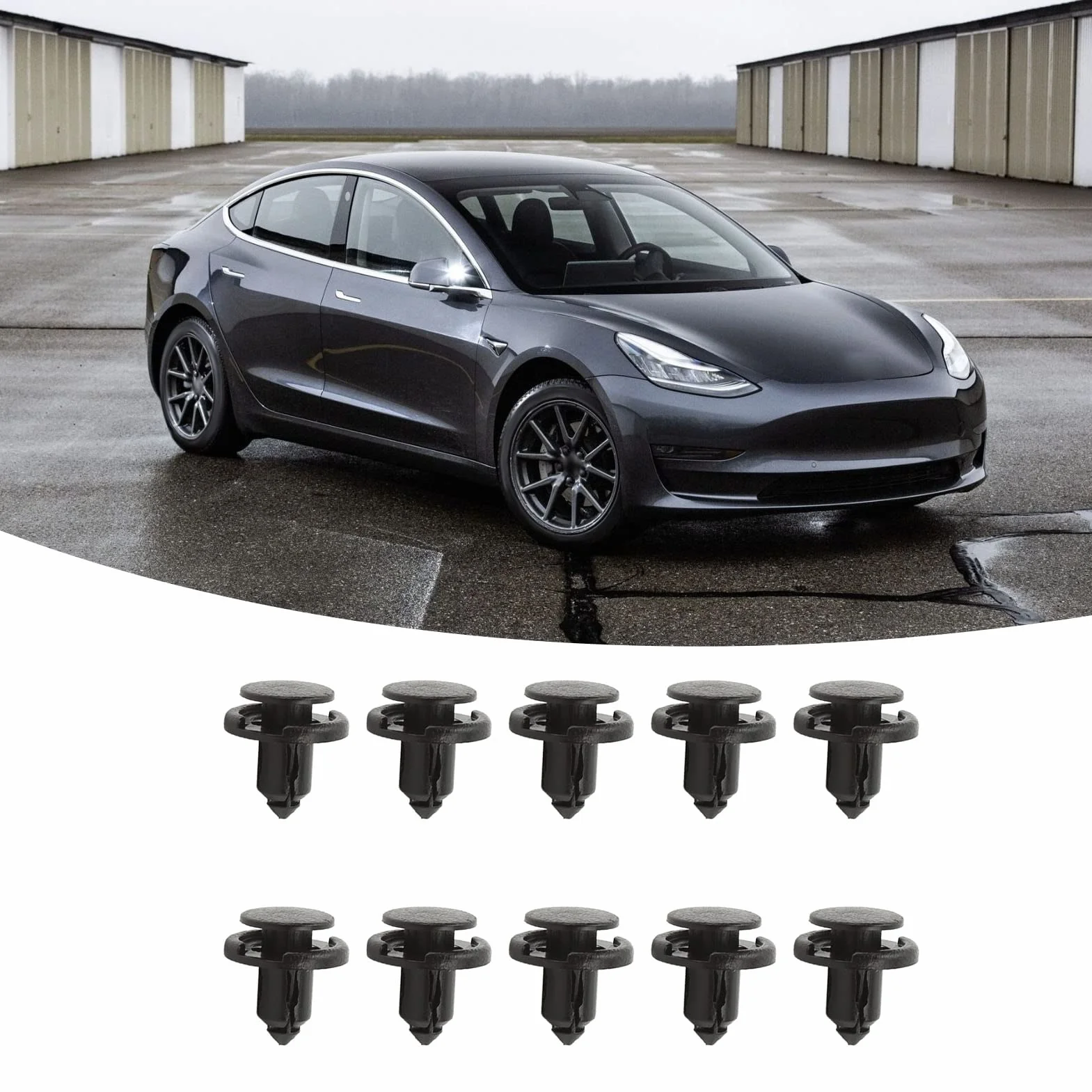 Tesla Push Type Retainers Clamp Holder dla Klipsów Zderzakowych 10pcs OEM 1006521 00 A ABS