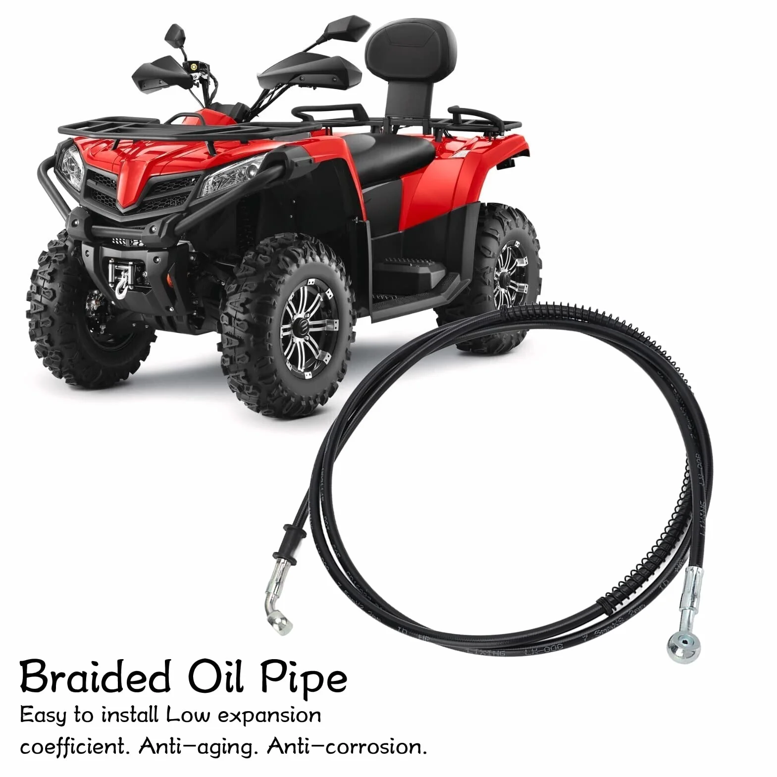 KIMISS Pleciony Wąż Olejowy Przewód Hamulcowy 2m do Taotao Gy6 150cc 50cc