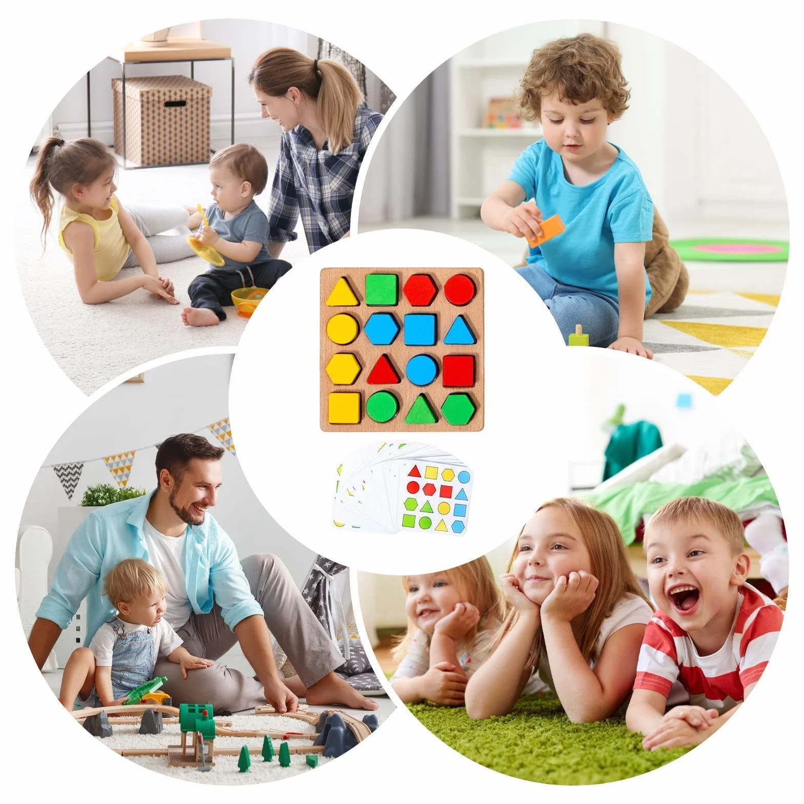 Układanka Kształtów,Sortowanie i Dopasowywanie Edukacyjna Zabawka | 16-elementowe Klocki Puzzle - Do Podróży Dla Chłopców Dziewczynek 3+ Prezent dla Dzieci Szkolny Zajęcia