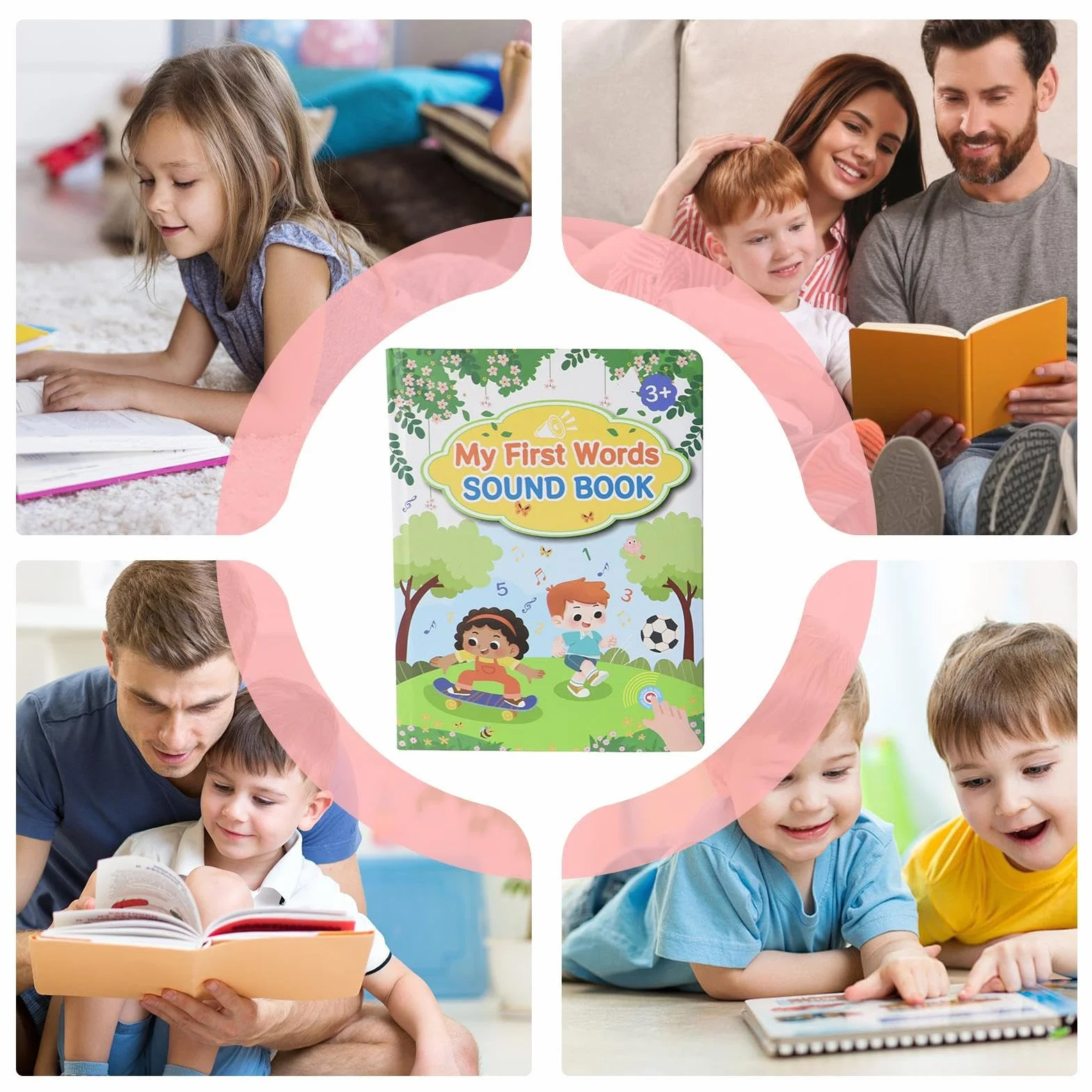 First English Words Book Sound, Interactive Talking Learning Book, Educational Speaking Books, Vocabulary Builder for Kids, , Preschoolers, Boys, Girls, 7.8x10.55 Inches