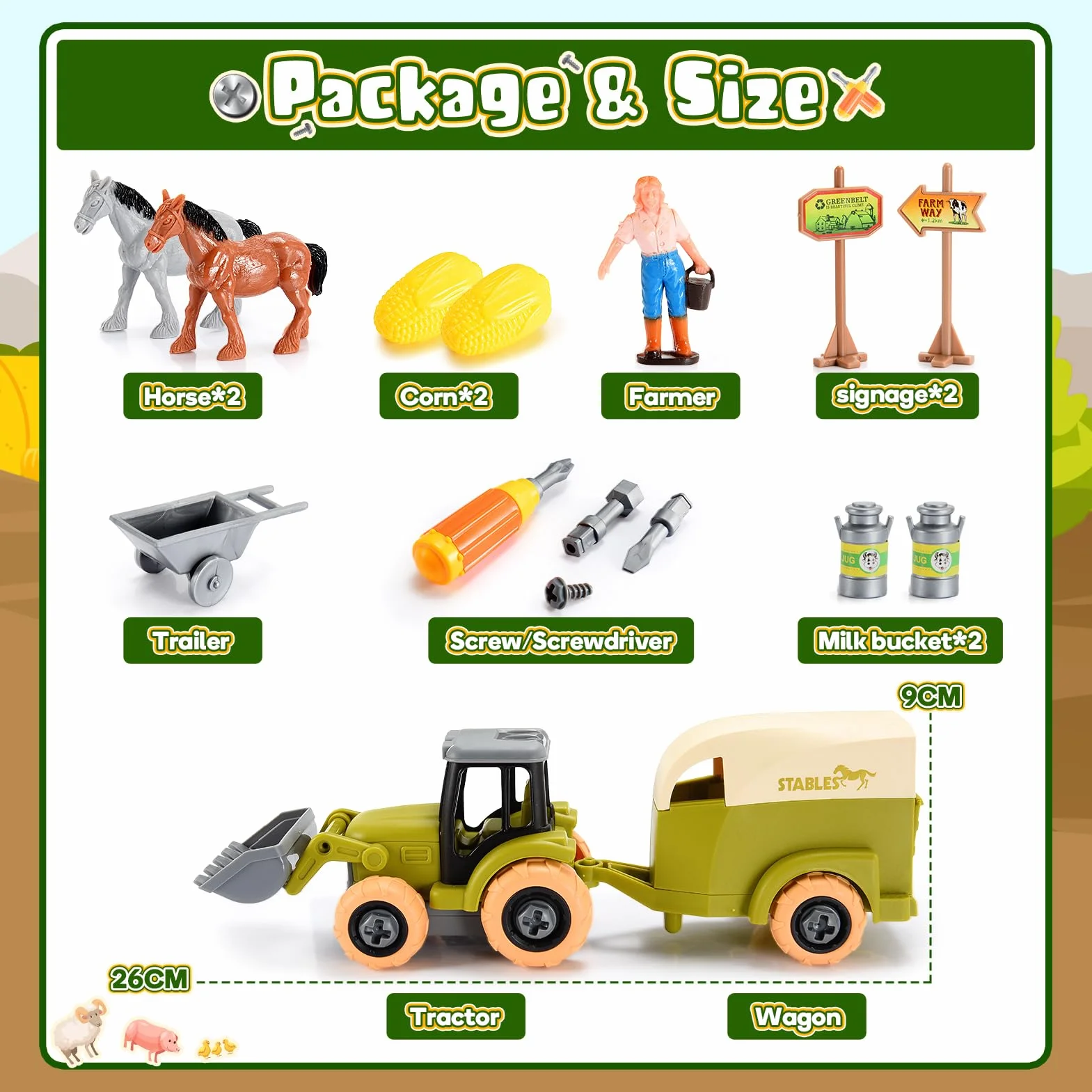 HappyKidsClub Tractor Set