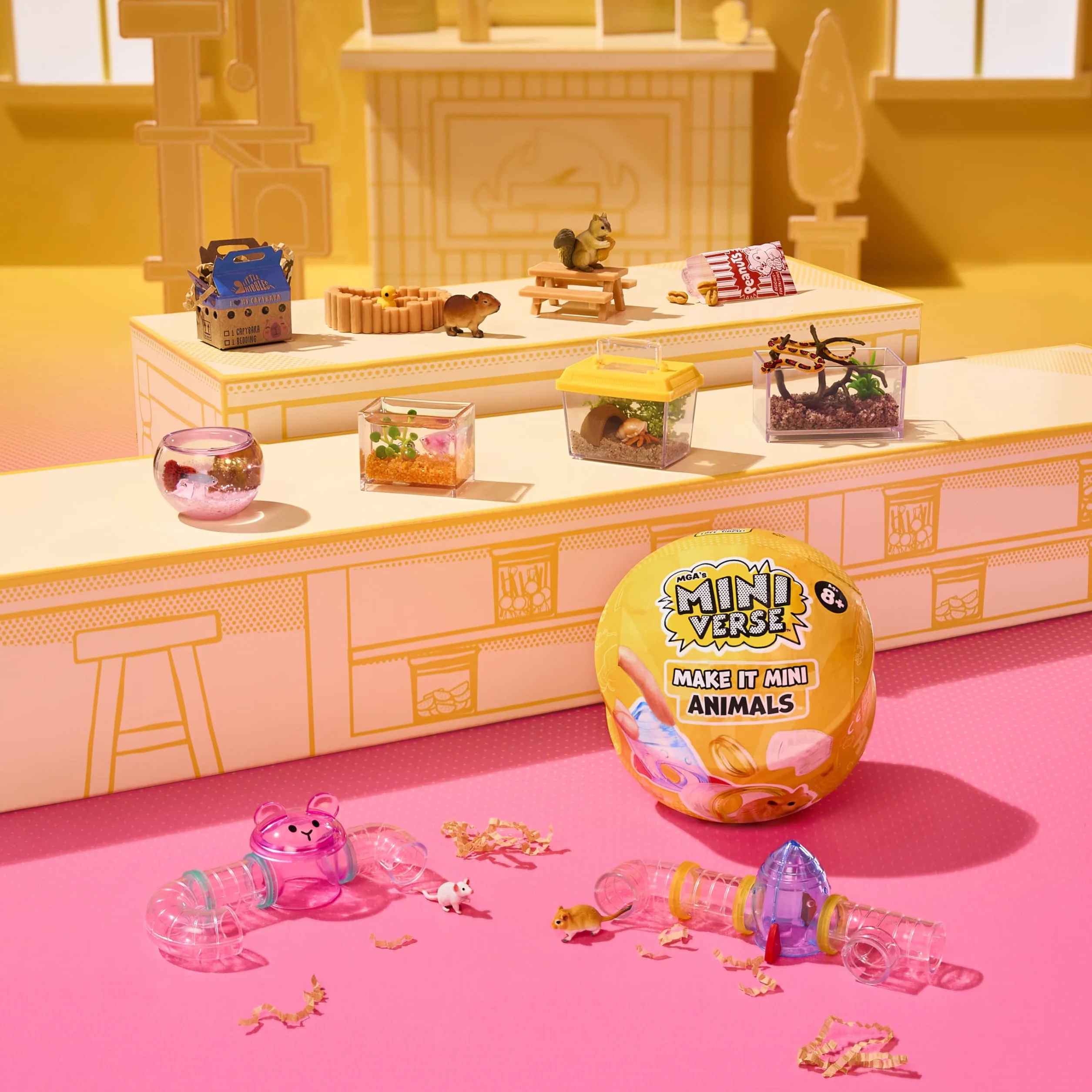 MGA's Miniverse Make It Mini Animals Series 2 – Zestaw z Jedną Figurką Zwierzątka i Akcesoriami, Mini Kolekcjonerskie Elementy; w Serii 8 do Zebrania; dla Kolekcjonerów i Dzieci od 8 Lat