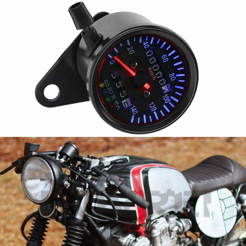 Licznik Prędkościomierza Motocyklowy LED 12V Podwójny Zestaw Cafe Racer