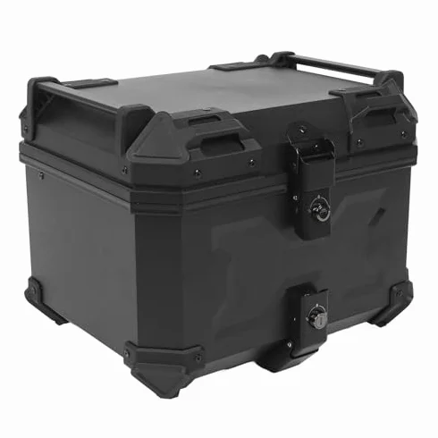 Kufer na Motocykl 45L Wodoodporny Aluminiowa Skrzynia Bagażnika z Oparciem