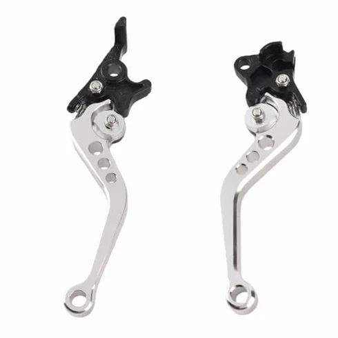 Dźwignia hamulca motocyklowego, para aluminium CNC, sprzęgło motocyklowe, dźwignia hamulca bębnowego, uchwyt (srebrny)
