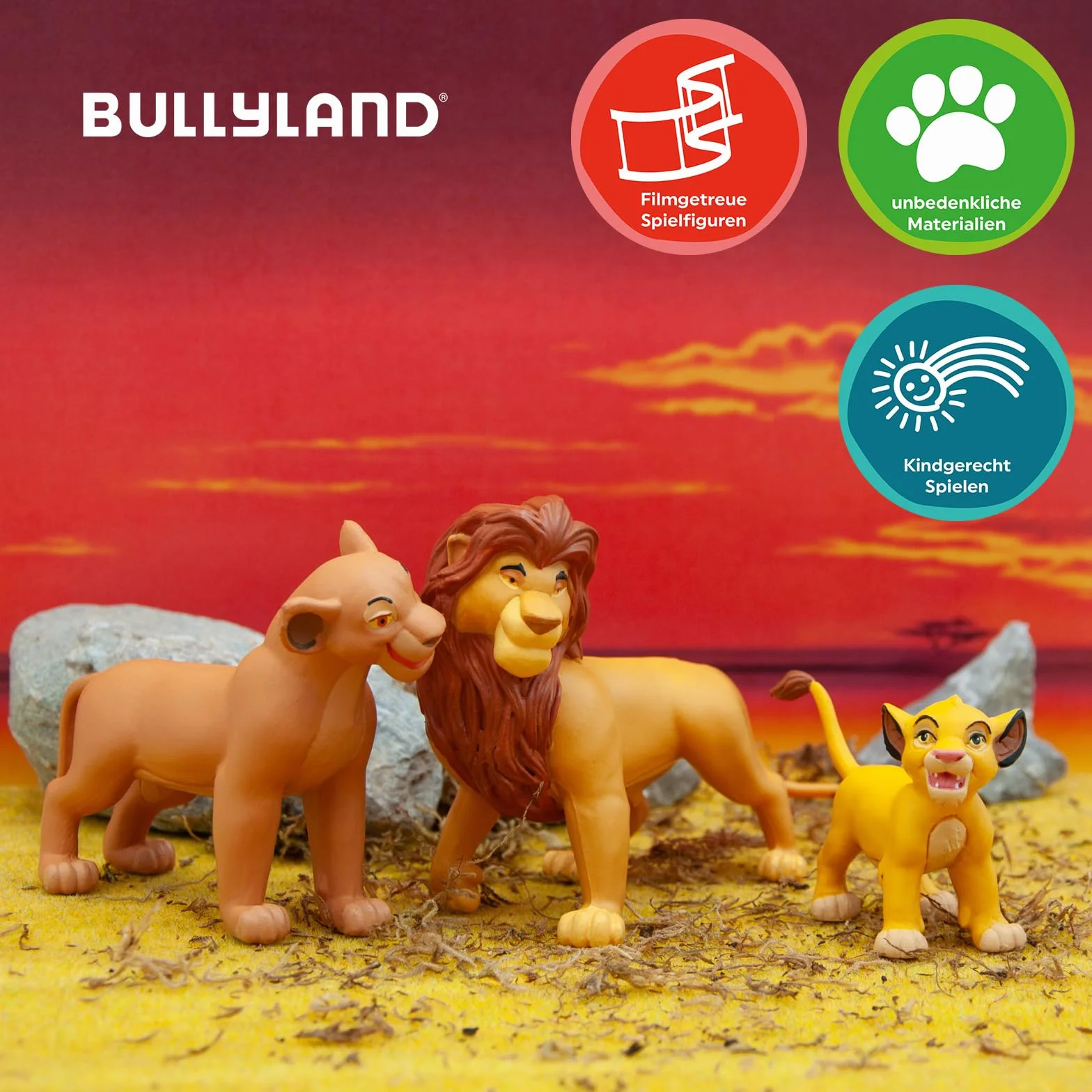 Bullyland 12257 figurka króla lwa Mufasa z Disneya Król Lew, wierna w szczegóły, zabawka i prezent dla dzieci od 3 lat