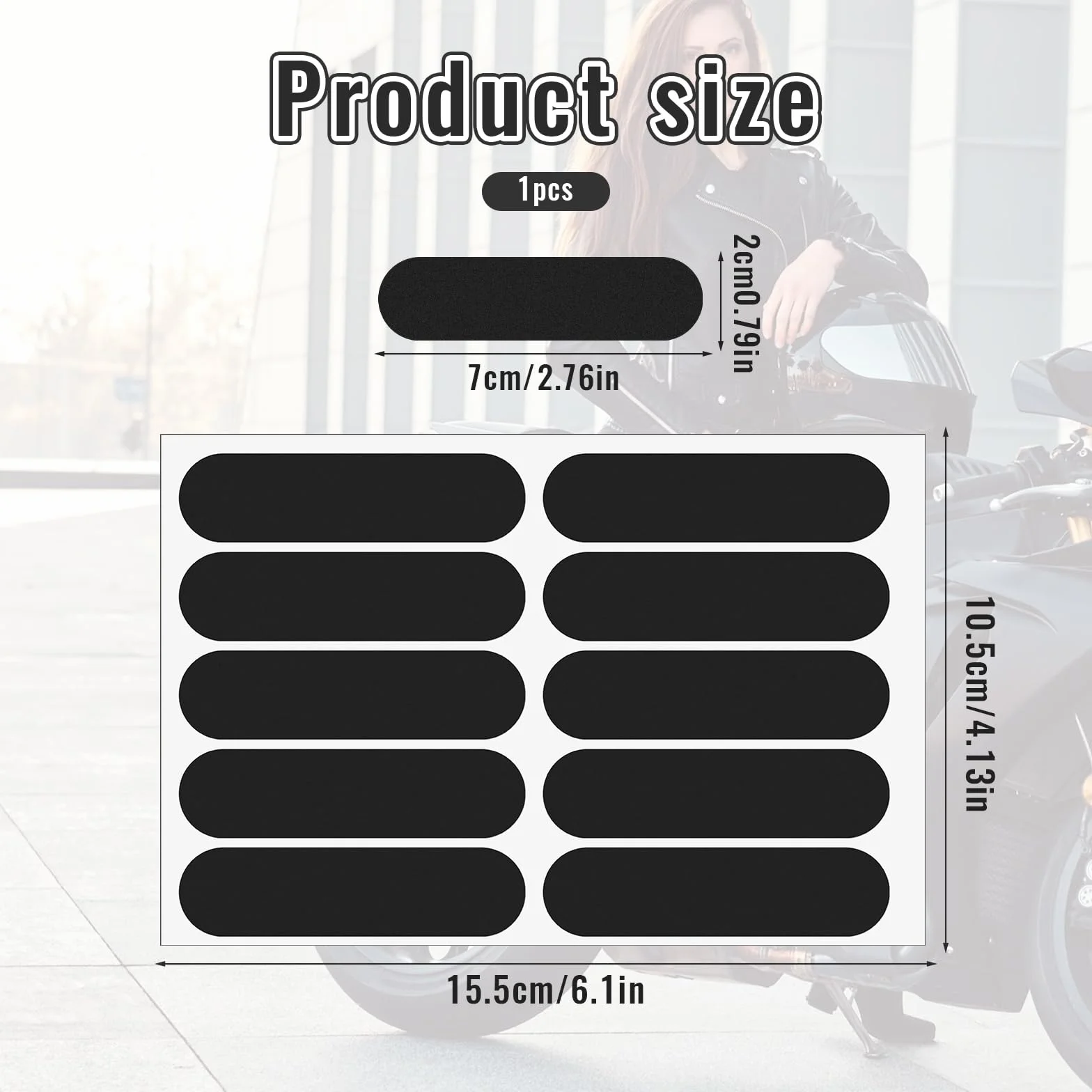 Cobee 10 sztuk odblaskowe naklejki na kask motocyklowy, 15,5 x 10 cm Czarne odblaskowe naklejki Czarne odblaskowe naklejki na kask motocyklowy Naklejka na kask odblaskowa