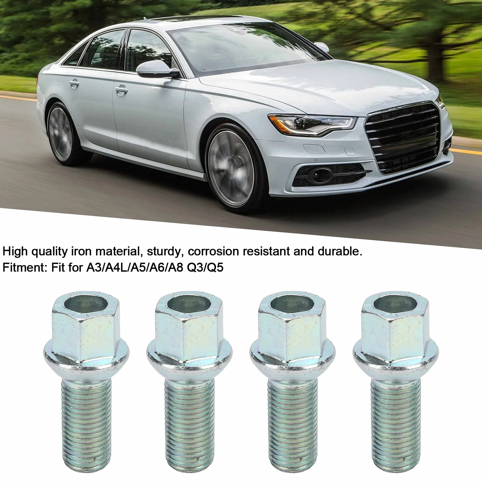 Śruby z końcówką Koła M14x1.5 Gwint 4 szt. do Audi A3 A4L A8 Q3