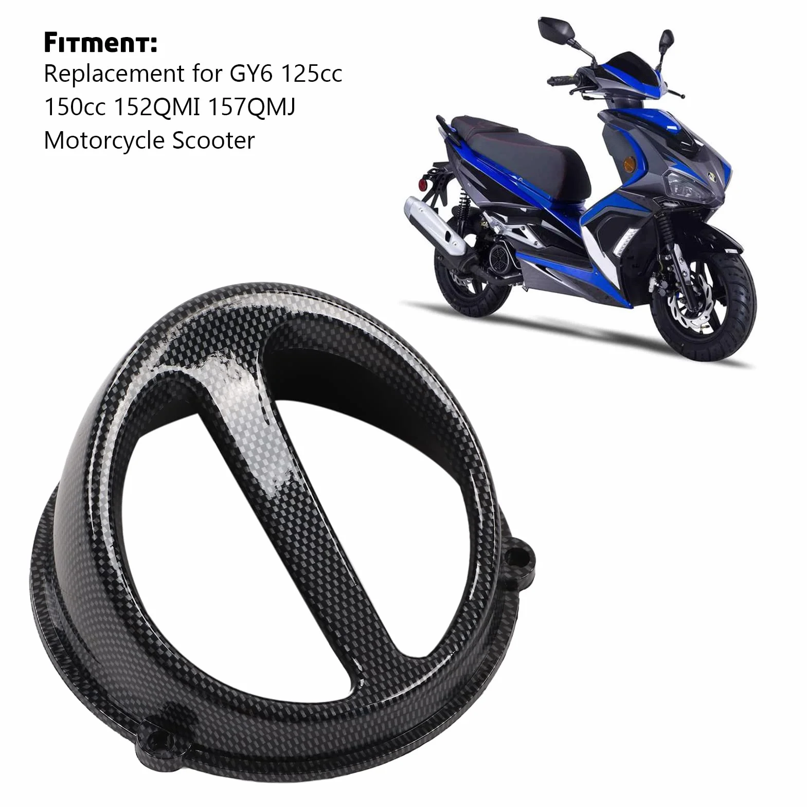 Osłona Wentylatora Chłodzącego Silnik Motocykla Fydun GY6 125cc 150cc 152QMI 157QMJ Nasadka z Włókna Węglowego