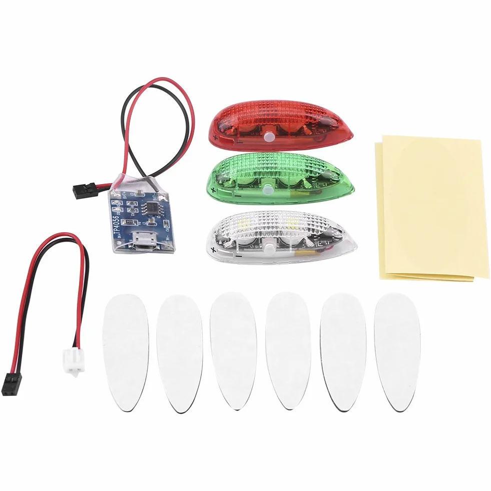 3 sztuk rc fix wing light, rc bezprzewodowe światło led do rc fix skrzydło samolot samolot helikopter