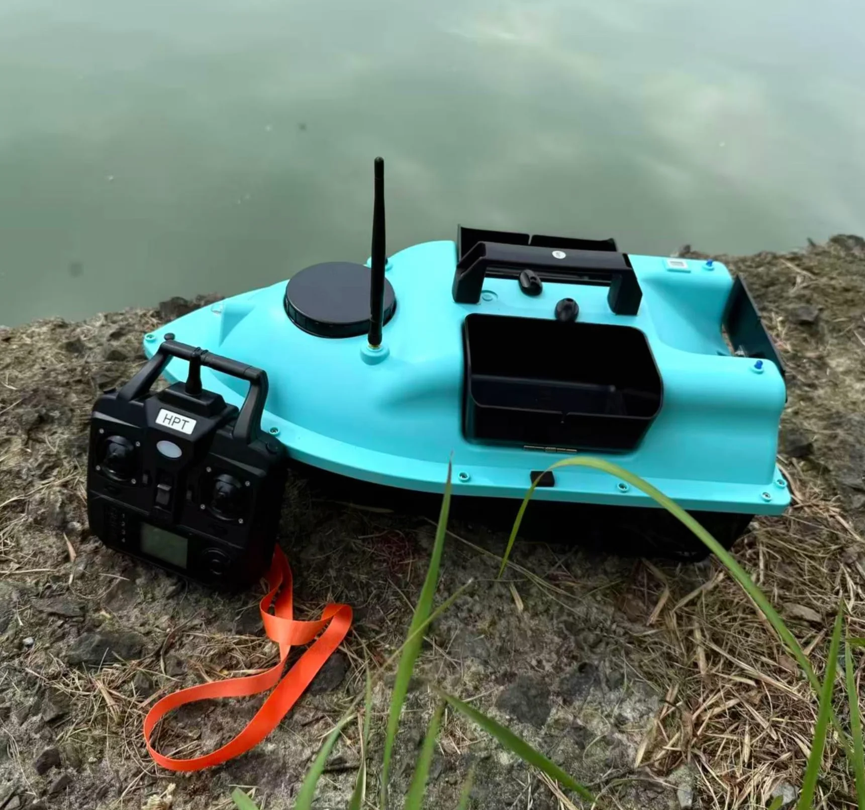 Łódź karmowa z GPS Rc, przynętą wędkarską, łodzią wędkarską, z baterią 12000 mAh (niebieska)