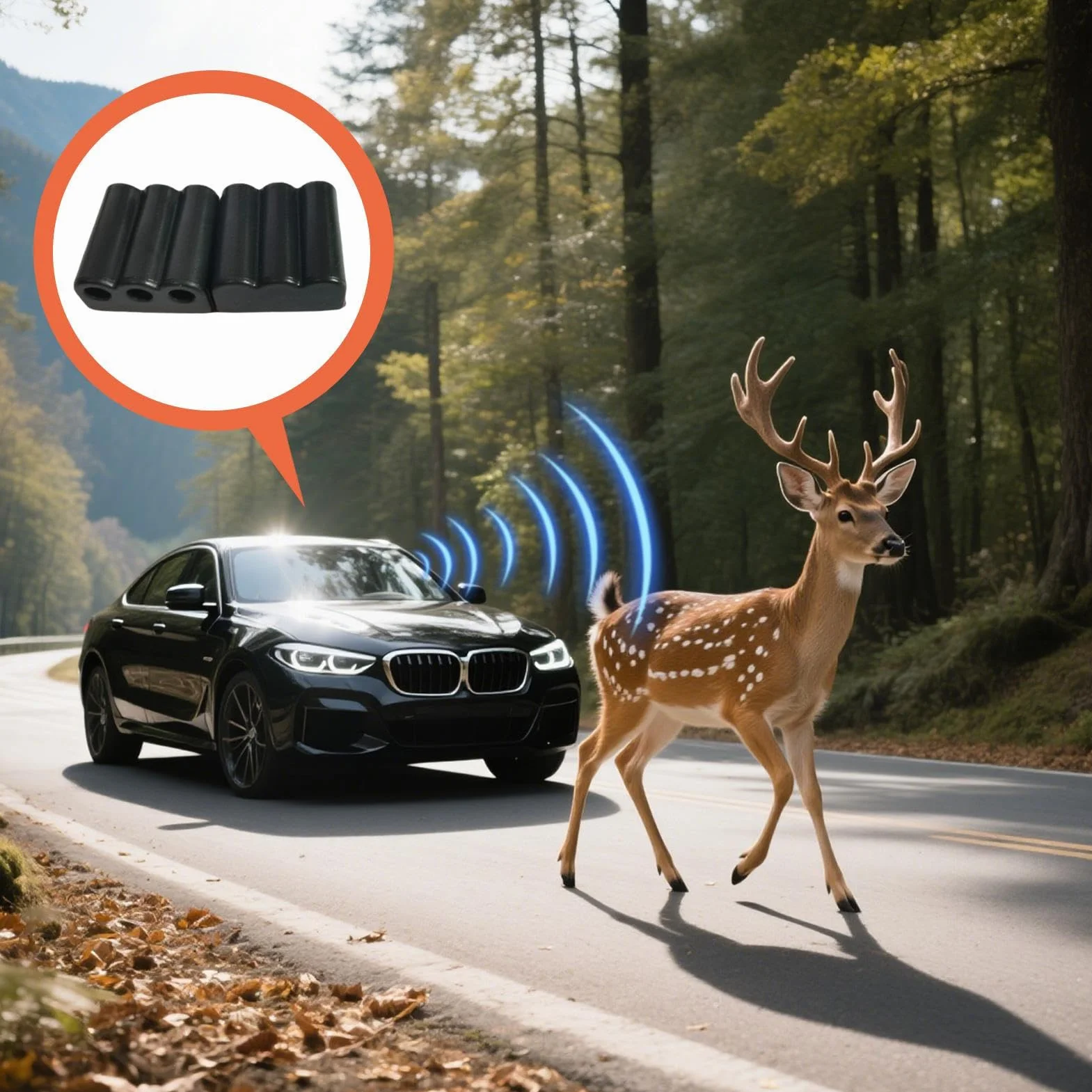 Vehicles Deer Whistles, 3 Hole Safety Warning Devices with Alert Sound, 1.1x0.83x0.63 Inches Easy to Install & Compact, Car Truck Motorcycle Alerts Whistle for Road Protection
