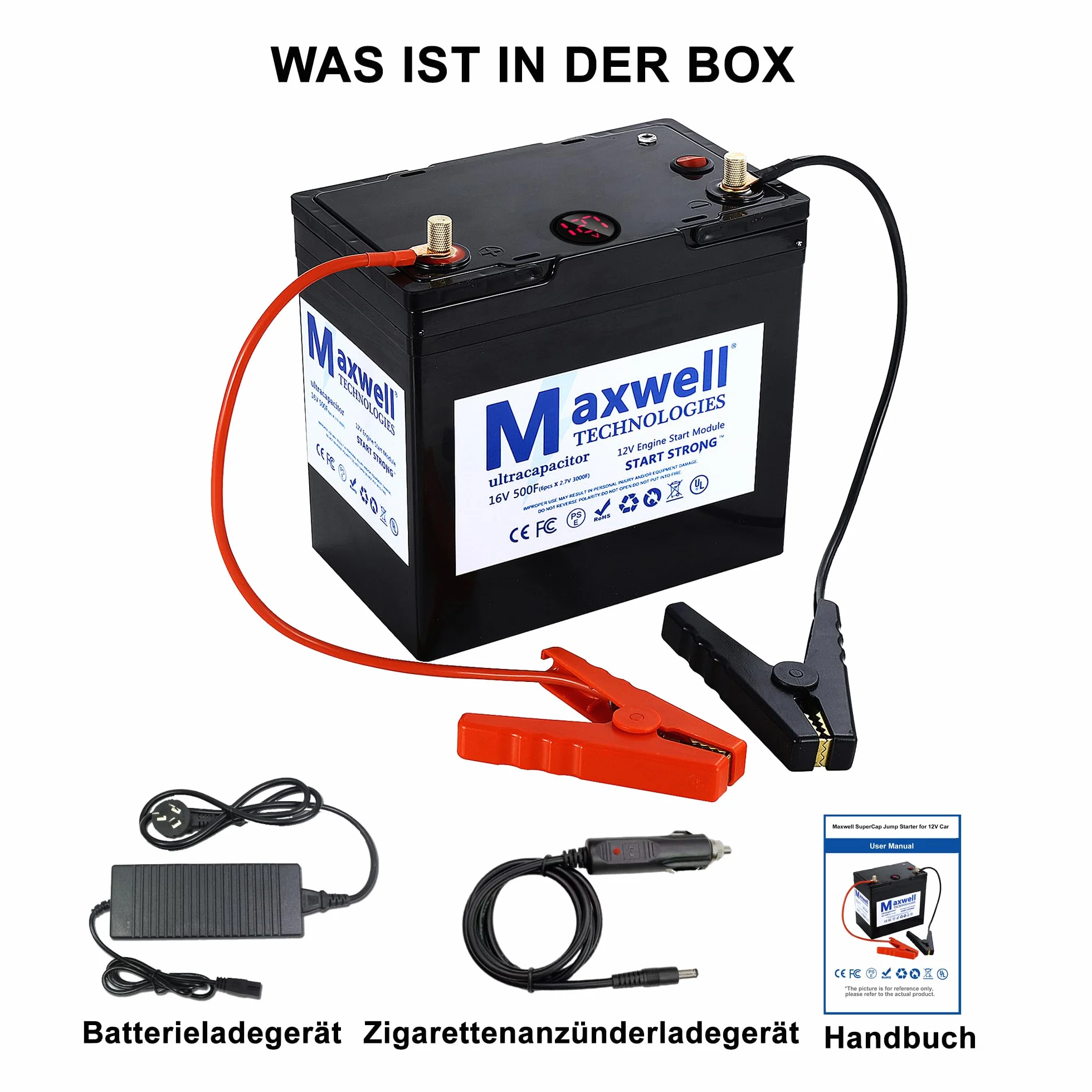 Maxwell 16 V 500F Super kondensator Jump Starter 6000 A akumulator samochodowy 3000 Faradów