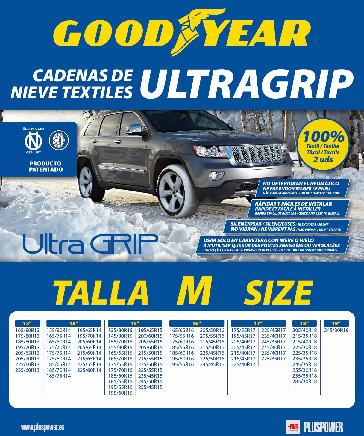 Goodyear GOD Tekstylne łańcuchy śniegowe m