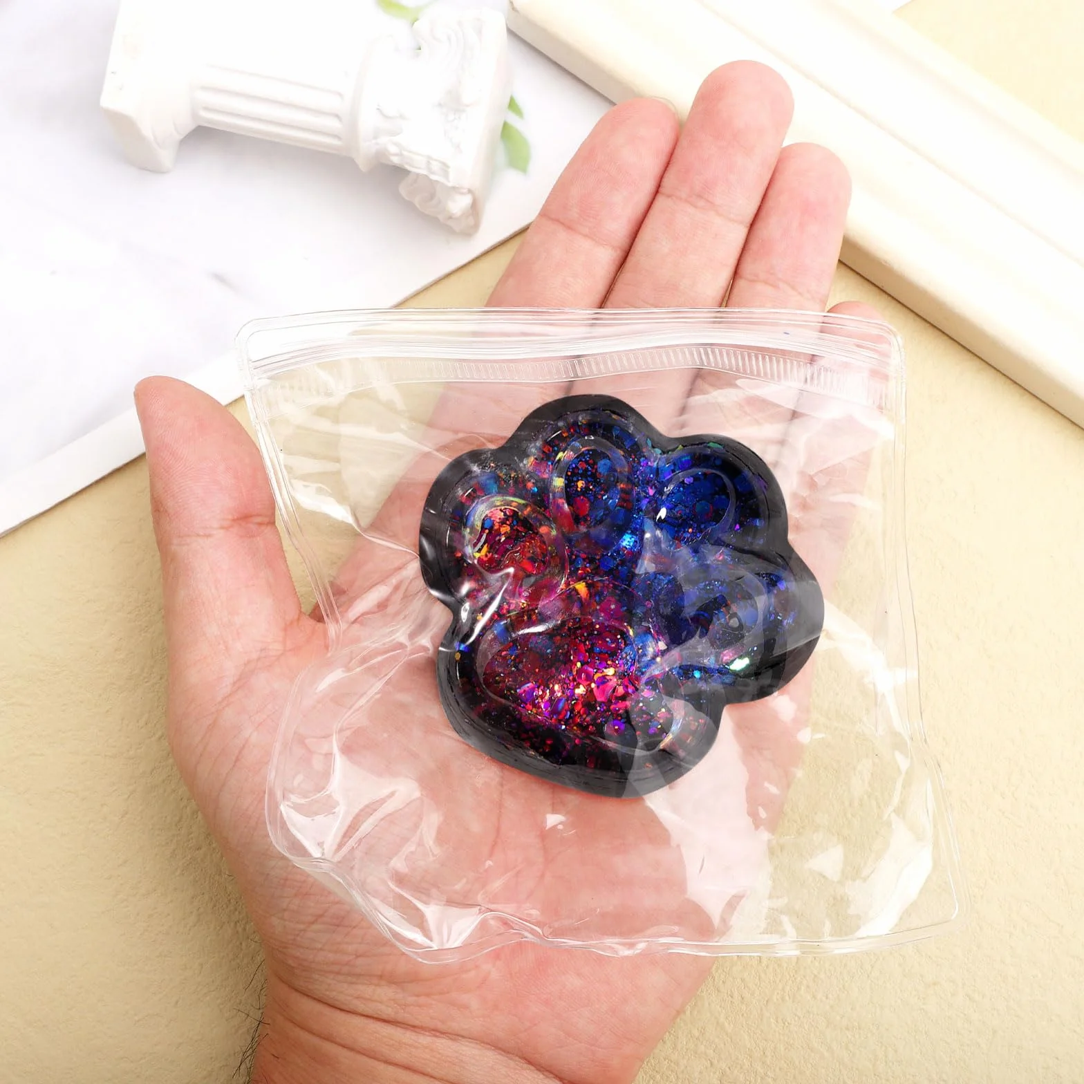Zabawka do Sciskania Kociej Lapki, Kawaii Soft Cat Paw Squishy Zabawka Sensoryczna Zabawna Nowosc Slodka Zabawka Fidget Relaksujaca w Ksztalcie Lapki Zwierzecia dla Dzieci Nastolatków Doroslych
