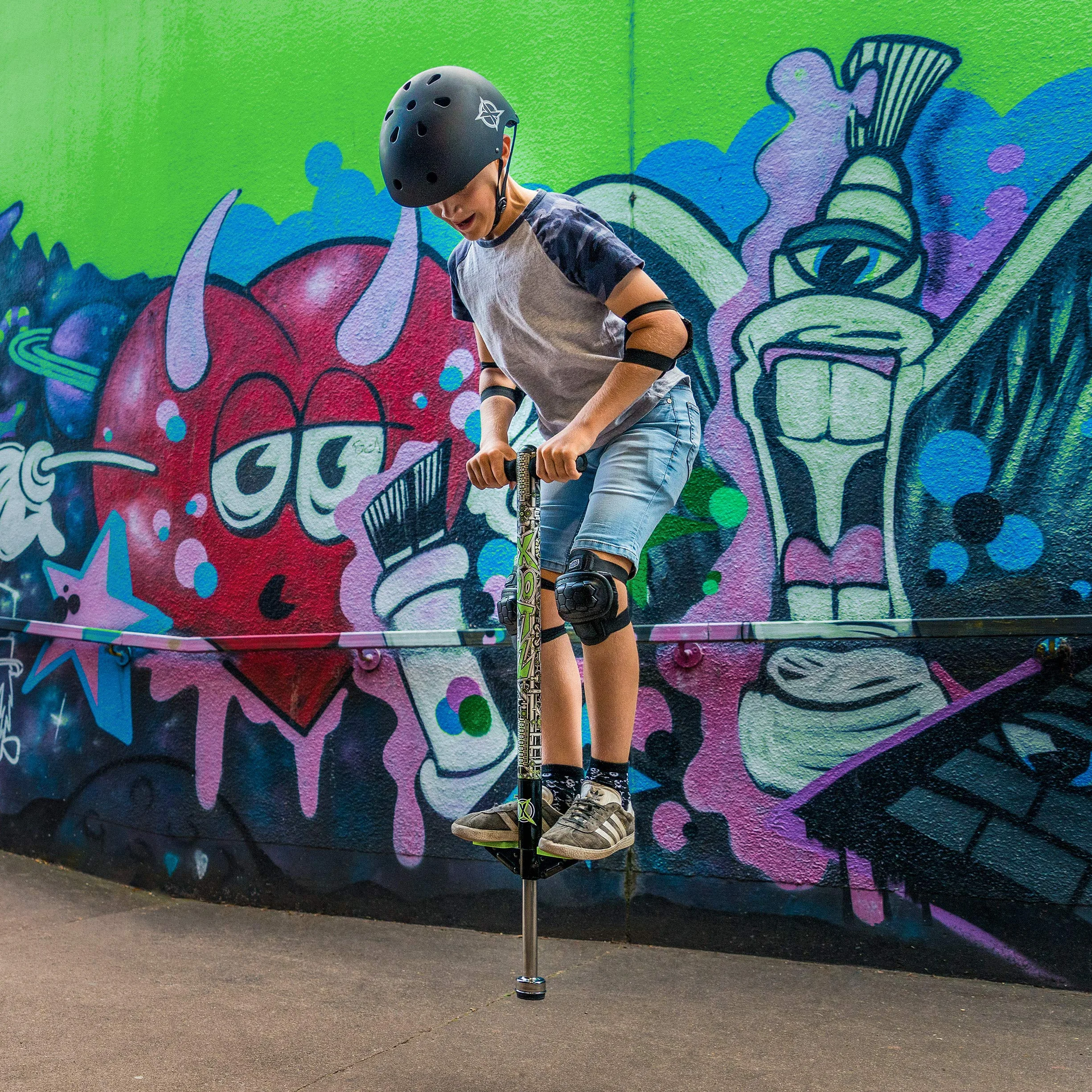 Xootz Pogo Stick | Wzornictwo przemysłowe dla dzieci, chłopców i dziewcząt, kierownica z miękkiej pianki, w wieku 5+, do 35 kg