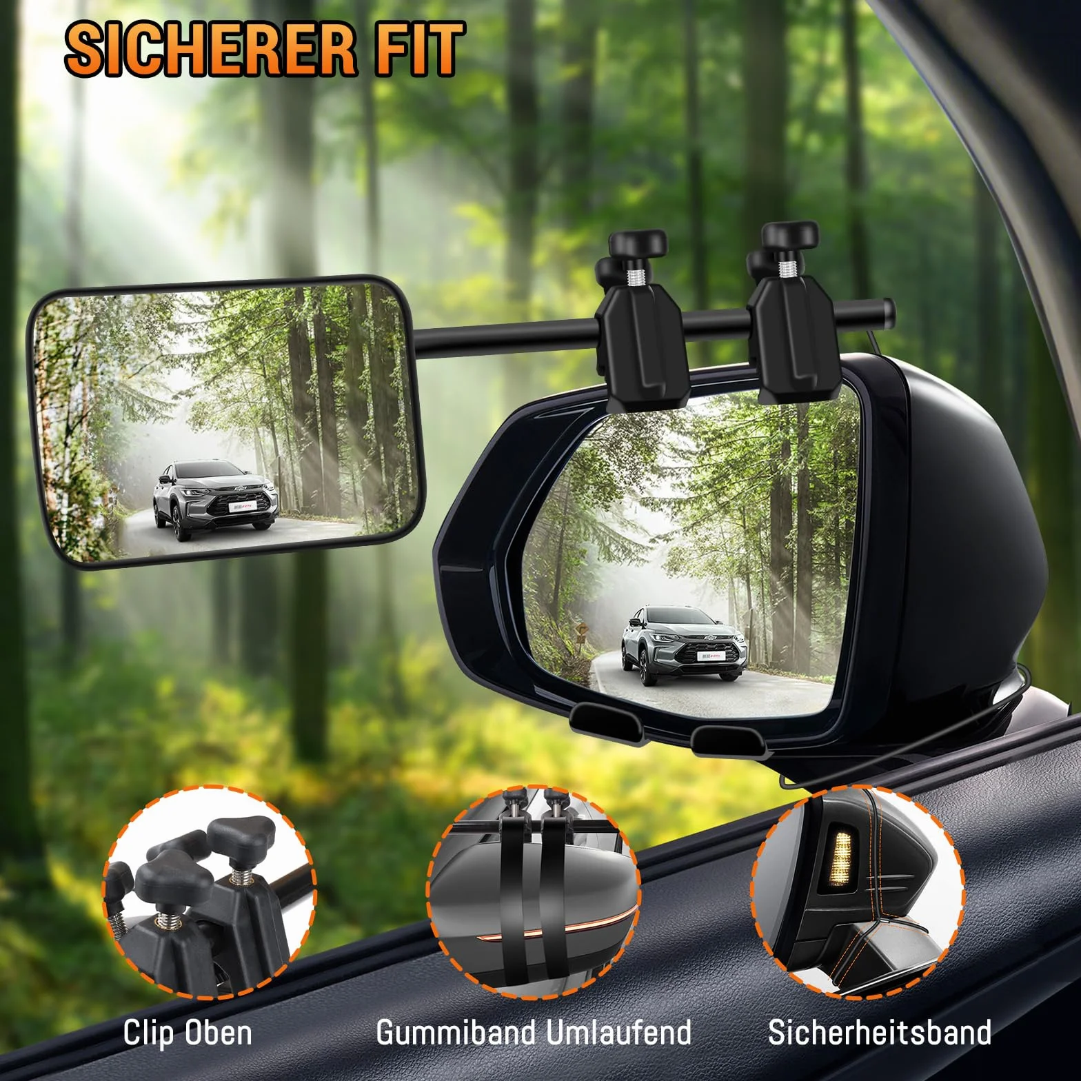 Uniwersalne lustro do przyczep kempingowych, samochodów i martwego kąta (2 sztuki)