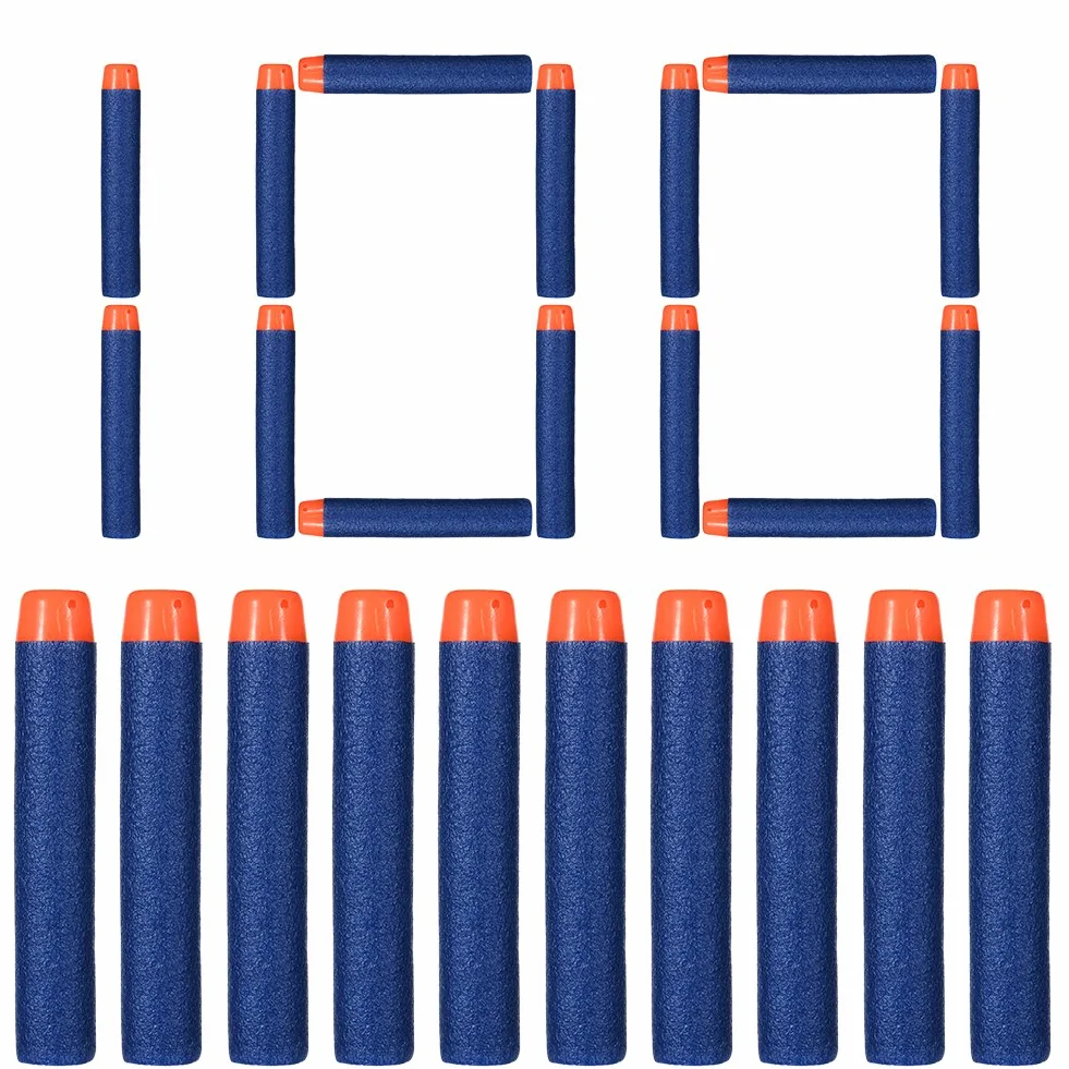 NIWWIN Dart piankowe naboje zapasowe 7,2 cm do gry w darta, Nerf N-Streik Elite, seria Blasters Kid Nerf, zabawkowy pistolet, opakowanie uzupełniające, niebieskie, 100 szt.