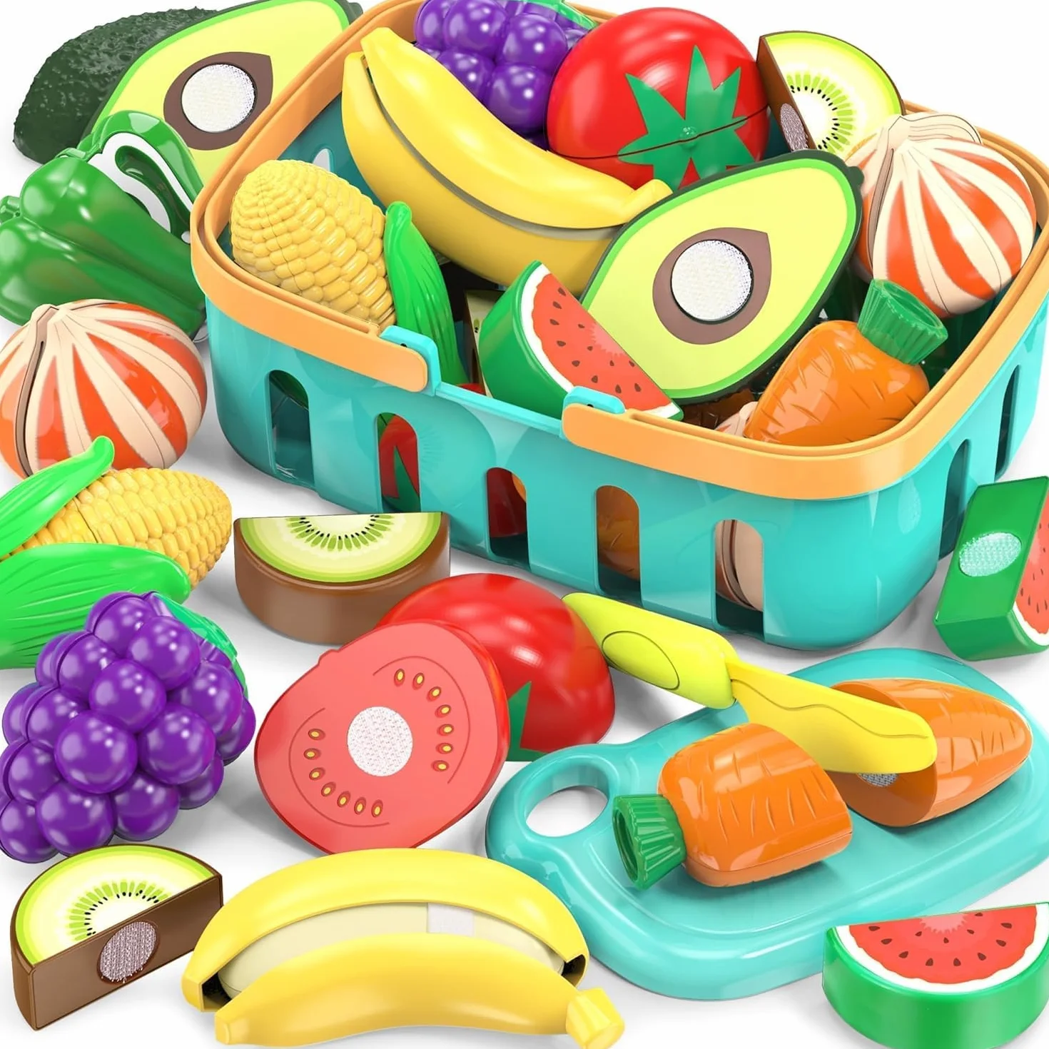 Cutting Play Food Toys for Kids, Pretend Play Kitchen Accessories