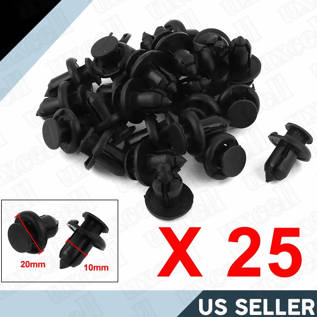 sourcingmap 25 szt. plastikowe wsuwane do zderzaka samochodu zderzak drzwi nity klips 10 mm otwór