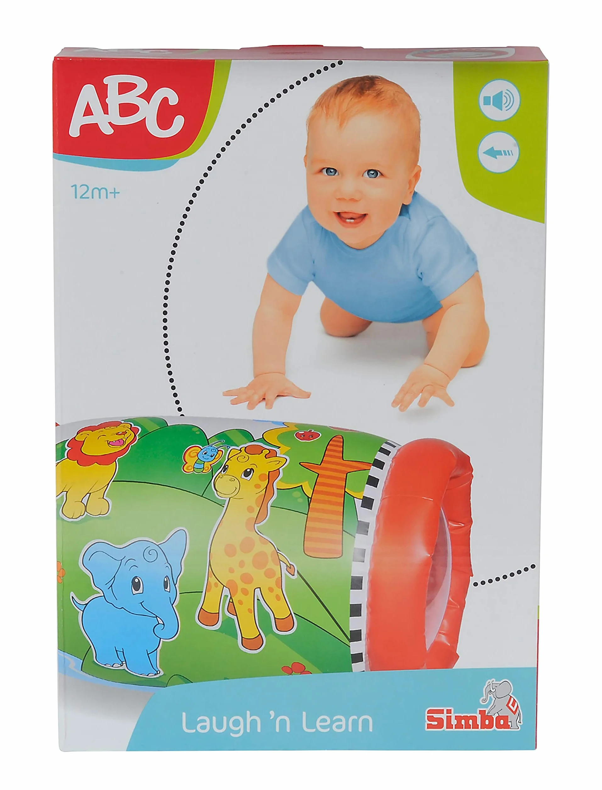 Simba 104010015 - ABC rolka do raczkowania, z pięknym nadrukiem, 2 okna i 2 grzechotki, od 12 miesięcy