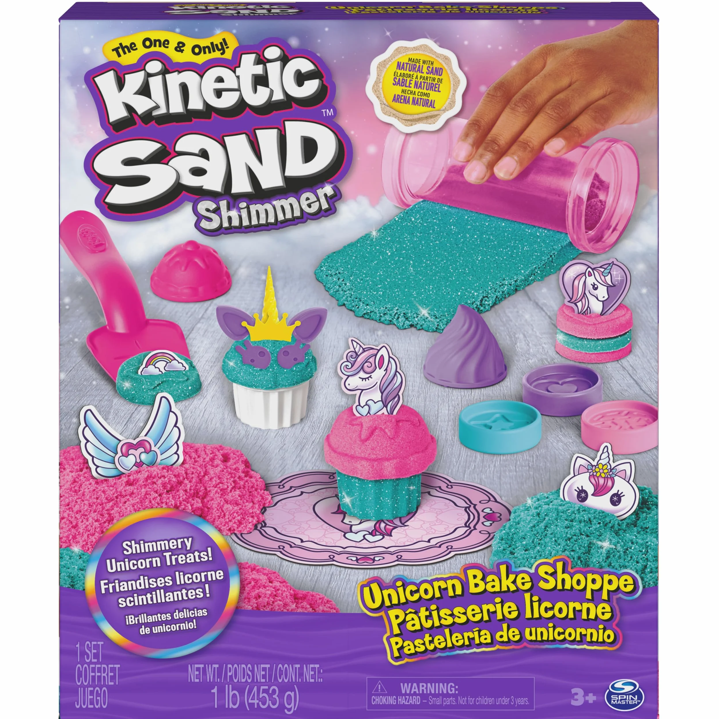Kinetic Sand Zestaw do pieczenia jednorożca – z akcesoriami 454 g do kreatywnego odgrywania ról, od 3 lat