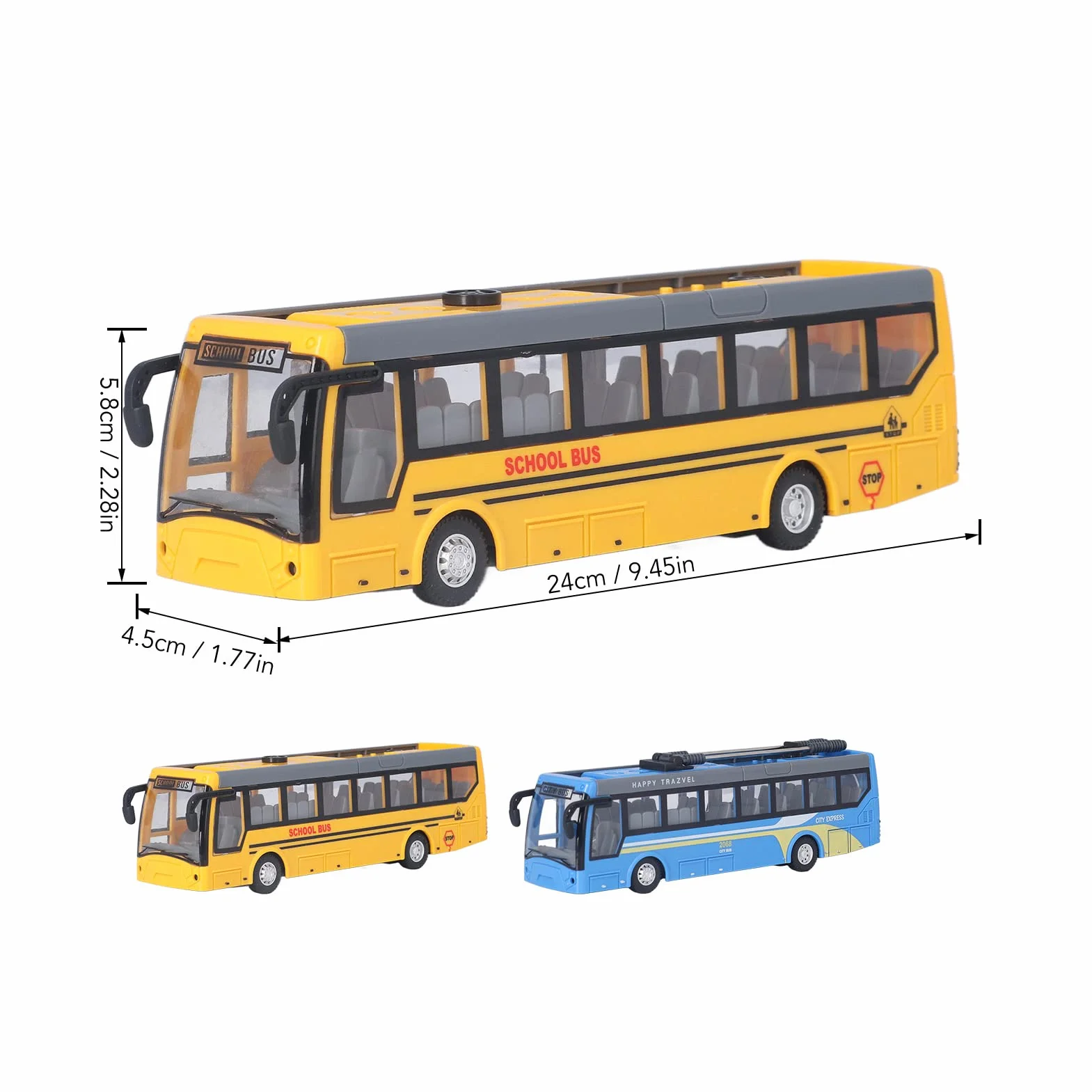 Autobus RC dla dzieci, zdalnie sterowany autobus wysoka symulacja we wszystkich kierunkach jazdy akumulator RC autobus szkolny dla dzieci (żółty)