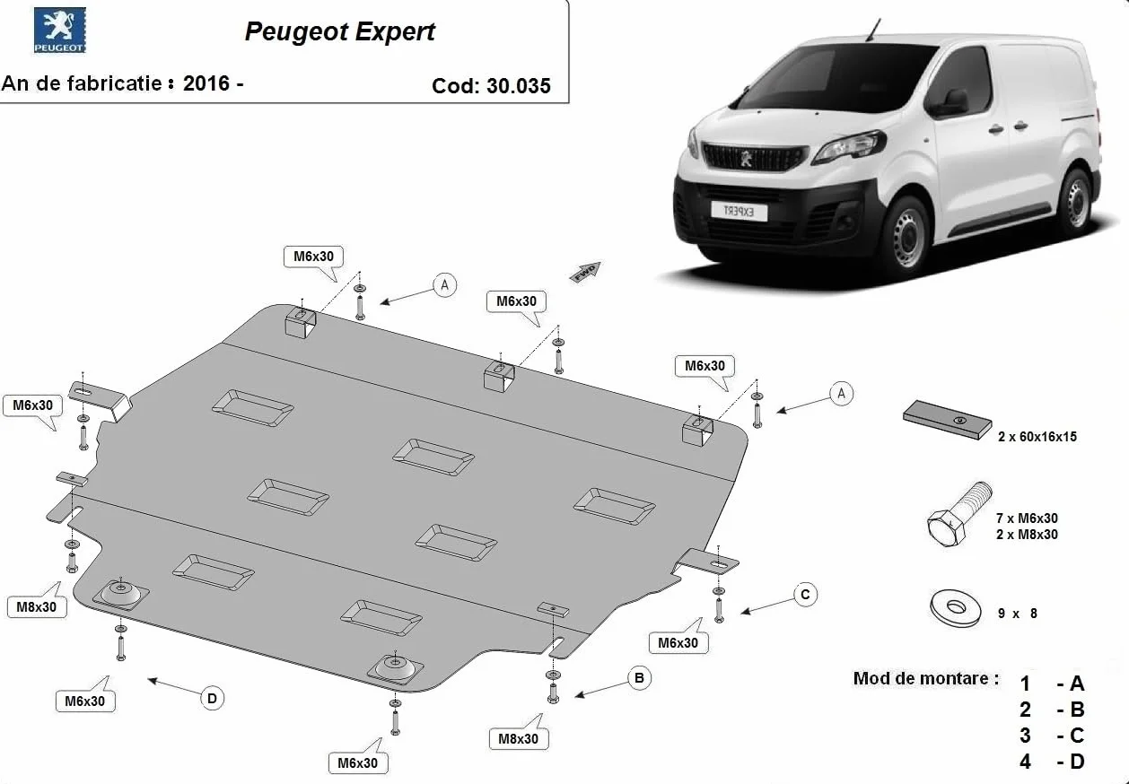 Zabezpieczenie silnika kompatybilne z Peugeot Expert - (2016-2025) Scut Protection