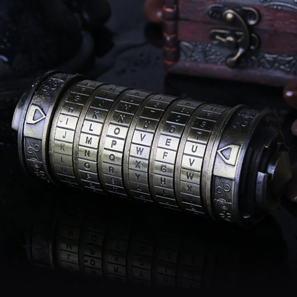 Cryptex Pudełko na puzzle Da Vinci Code Mini zamek Cryptex z ukrytymi przegródkami na urodziny, walentynki, tajemniczy prezent urodzinowy dla rodziny i przyjaciół