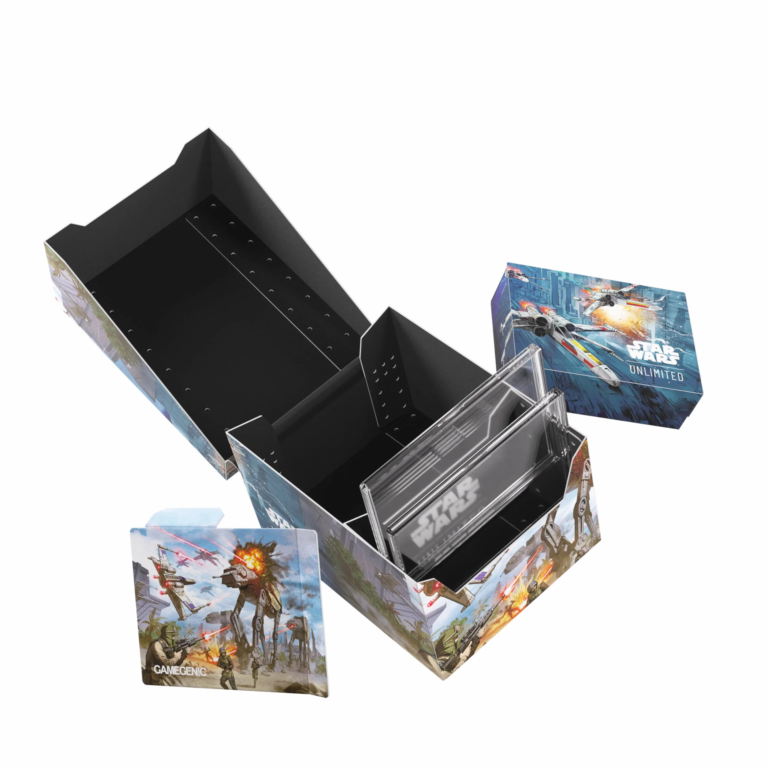 Gamegenic - Star Wars Unlimited Soft Crate - w pełni kolorowe drukowane i oficjalnie licencjonowane trwałe pudełko na pokład, Holds 60 dwustronnych kart, TCG i LCGs, Battle of Scarif