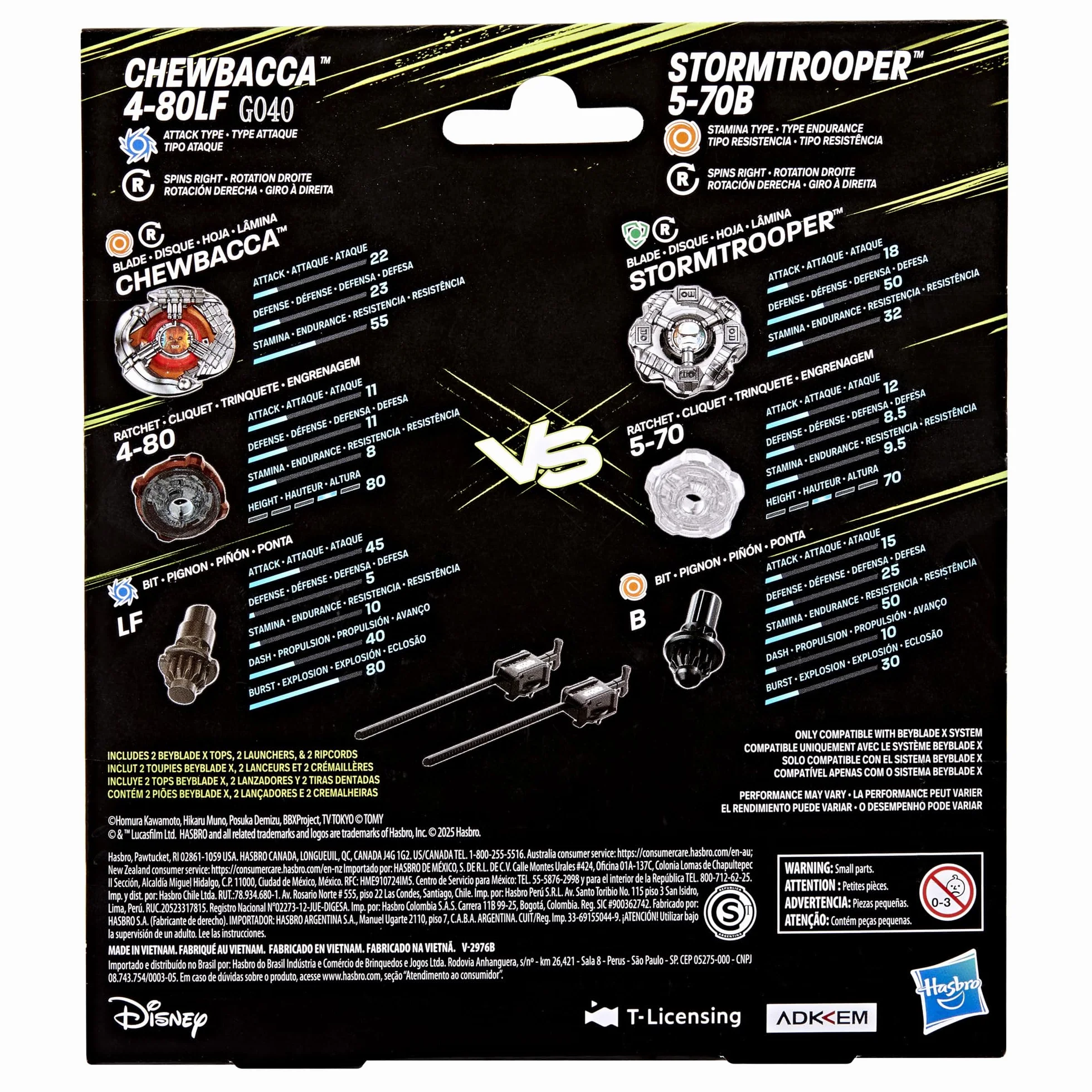 Beyblade X i Gwiezdne wojny Collab, Chewbacca 4-80LF kontra Stormtrooper 5-70B