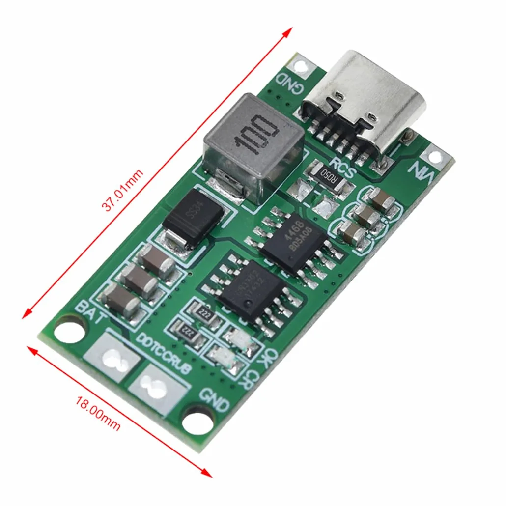 Hailege 2 szt. Multi-Cell 2S 3S 4S Step-Up Boost LiPo polimerowa płyta ładująca litowo-jonowa USB-C do 8,4 V 12,6 V 16,8 V (2S 1A) 7,4 V 11,1 V 14,8 V 18650 moduł boost baterii litowej typu C