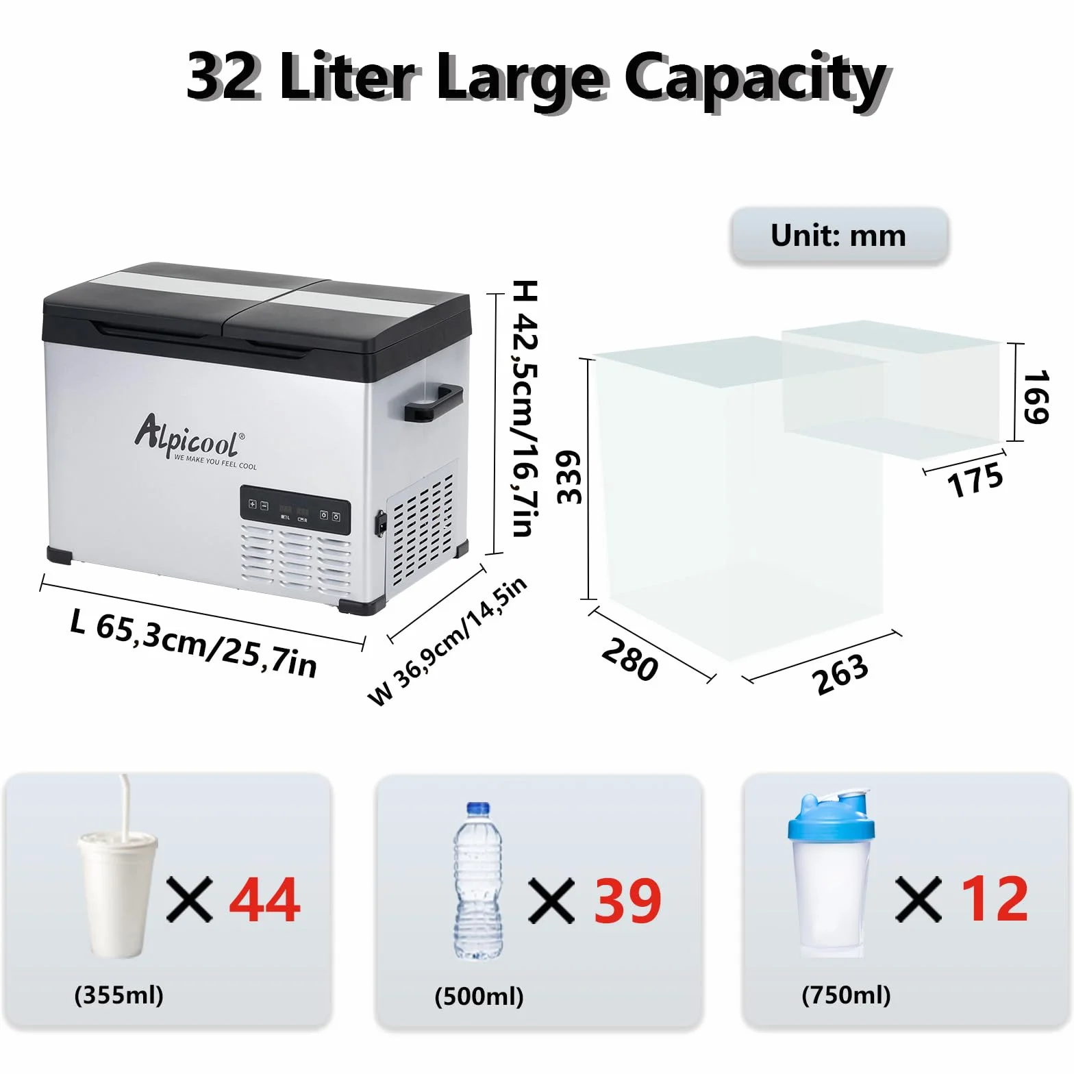 Alpicool CHS45 Przenośna Lodówka Samochodowa 31,3L 12/24V DC