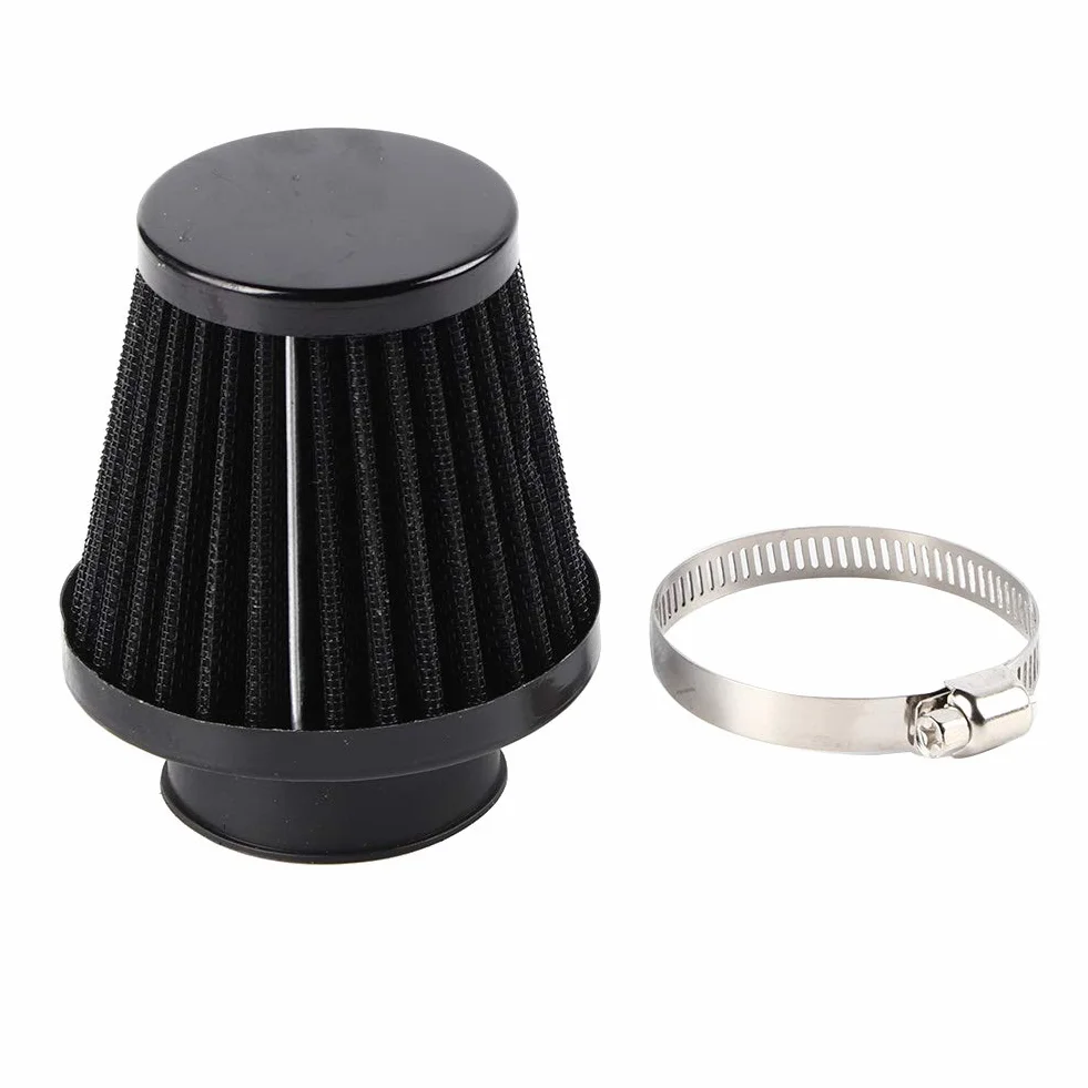 Uniwersalny filtr wlotu powietrza do motocykla, 38 mm, do samochodu, wlotu zimnego powietrza, skutera, quada, roweru typu Pit Bike (czarny)