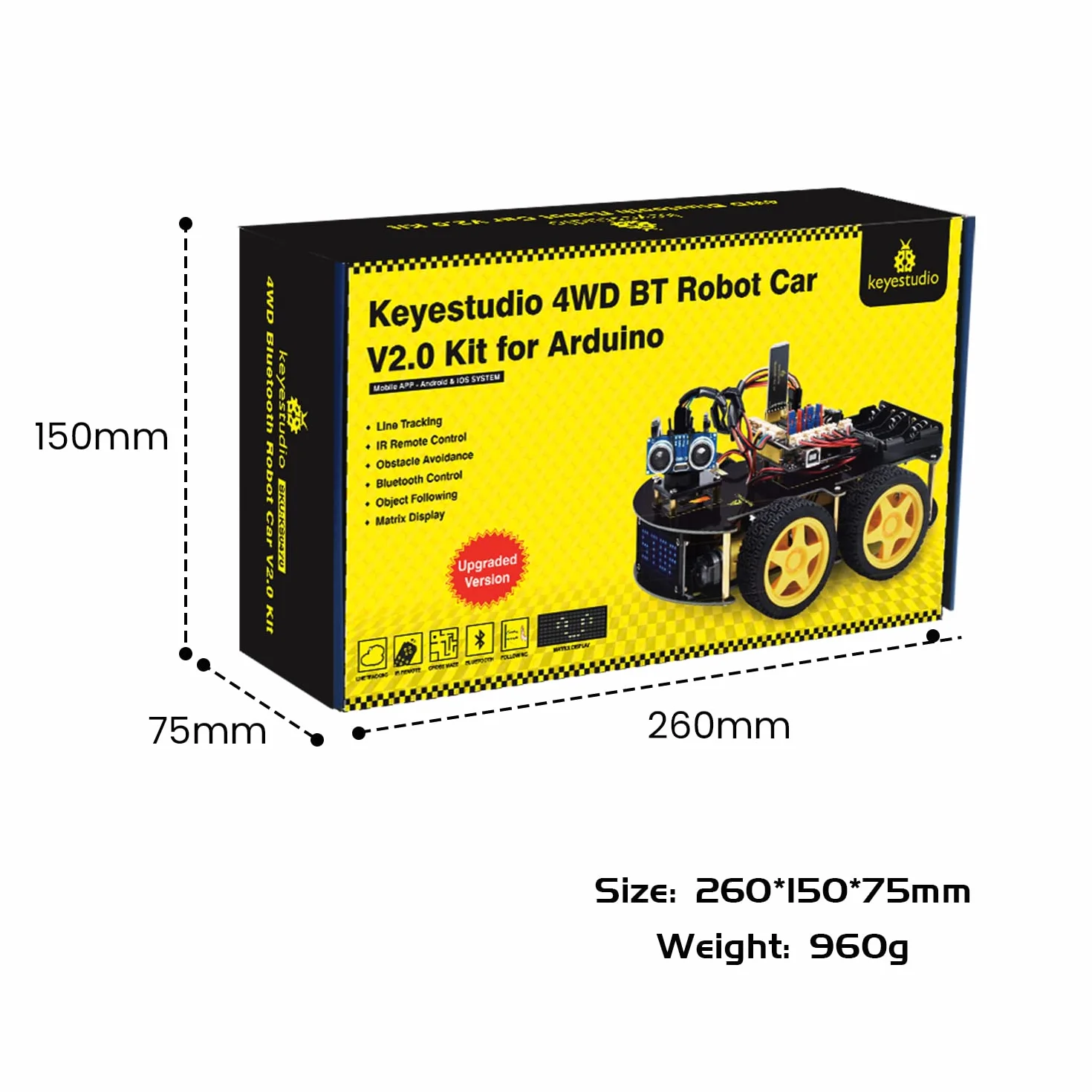 KEYESTUDIO 4WD Smart Car Robot Kit Starter Learning DIY Kit dla Arduino IDE