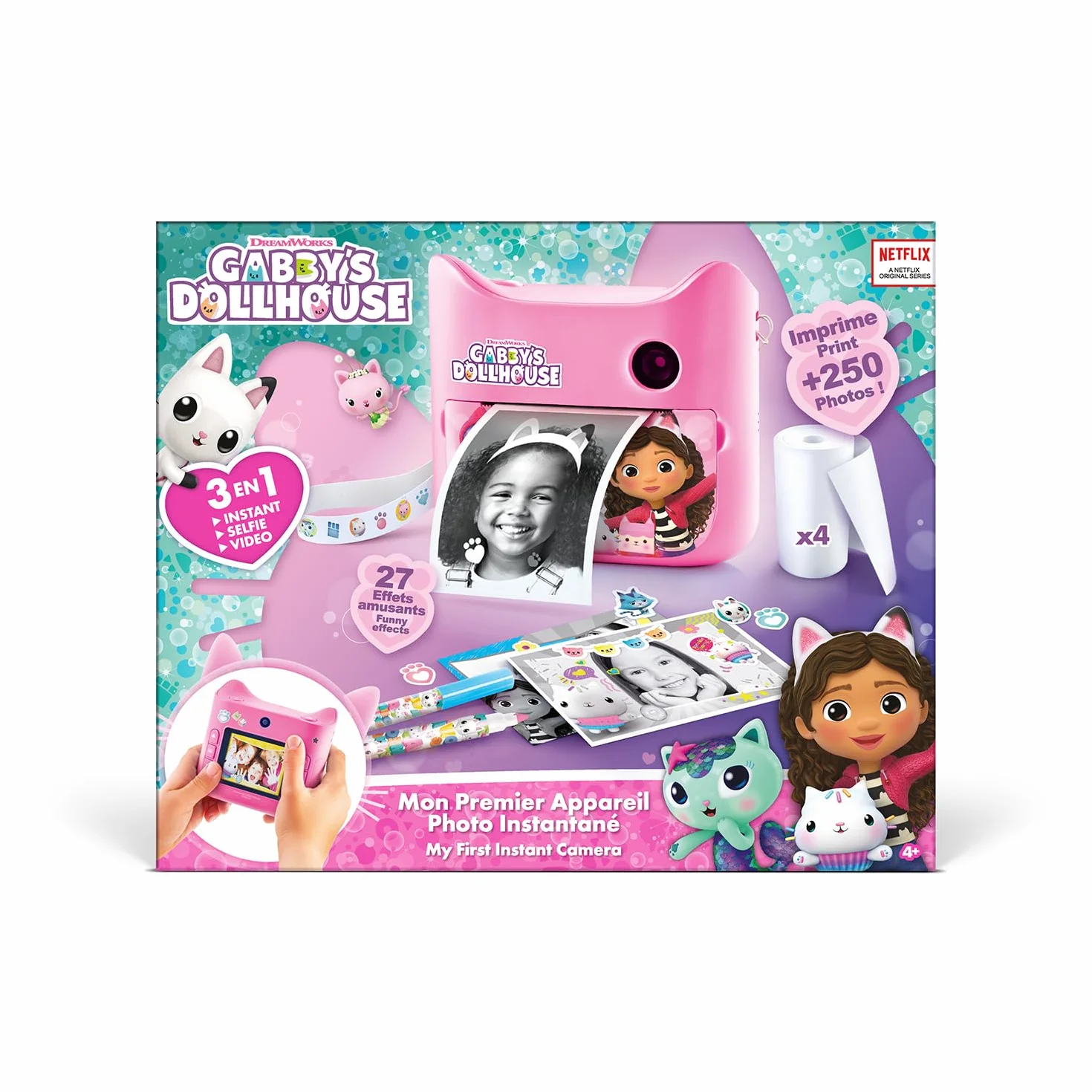Canal Toys - Photo Creator- Gabby and the Magic House-Aparat do natychmiastowego drukowania-z 4 rolkami papieru i 4 flamastrami - bez tuszu - bankomat 005