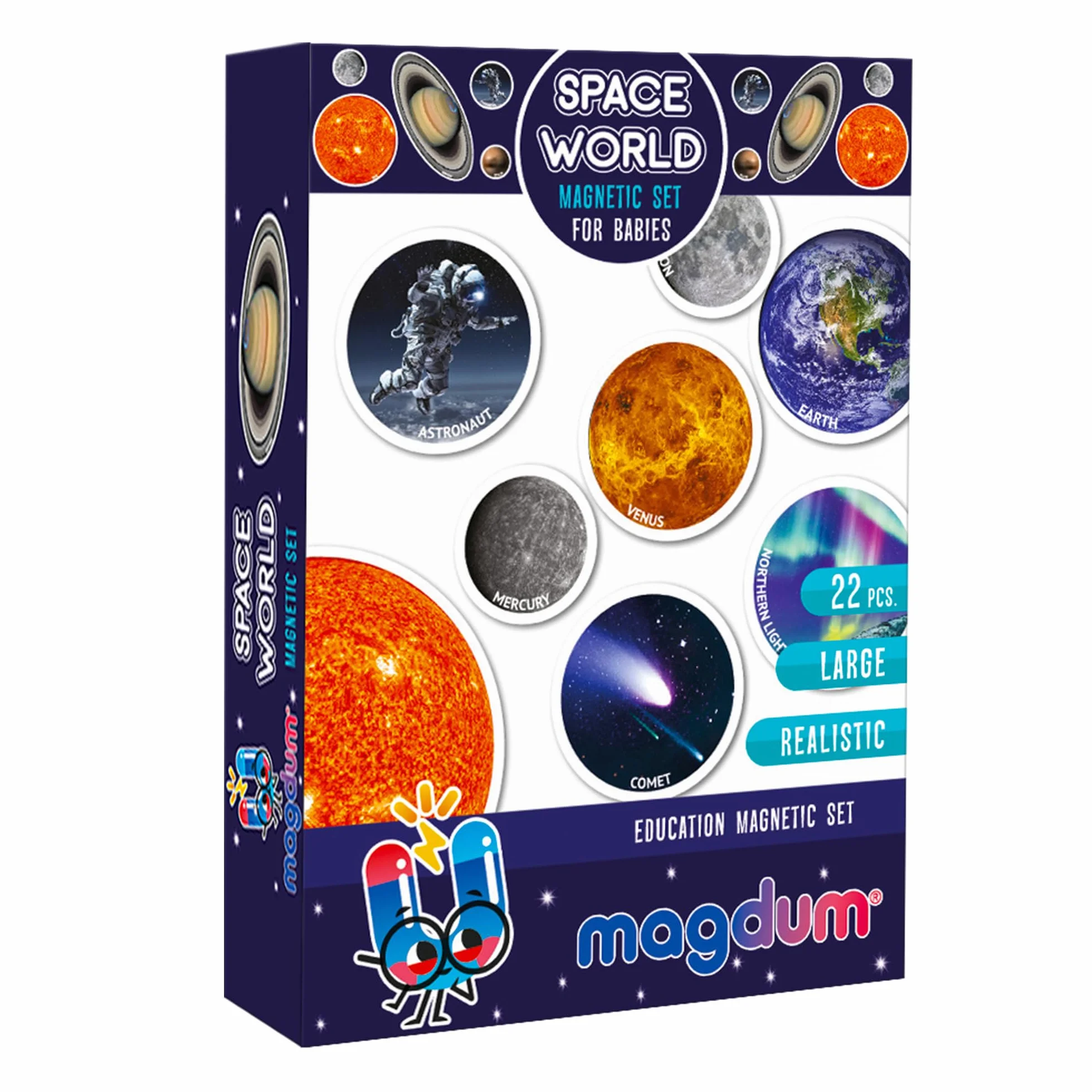 Magnesy na lodówkę dla dziecko z motywem kosmosu – 22 duże magnesy kosmiczne dla małych
