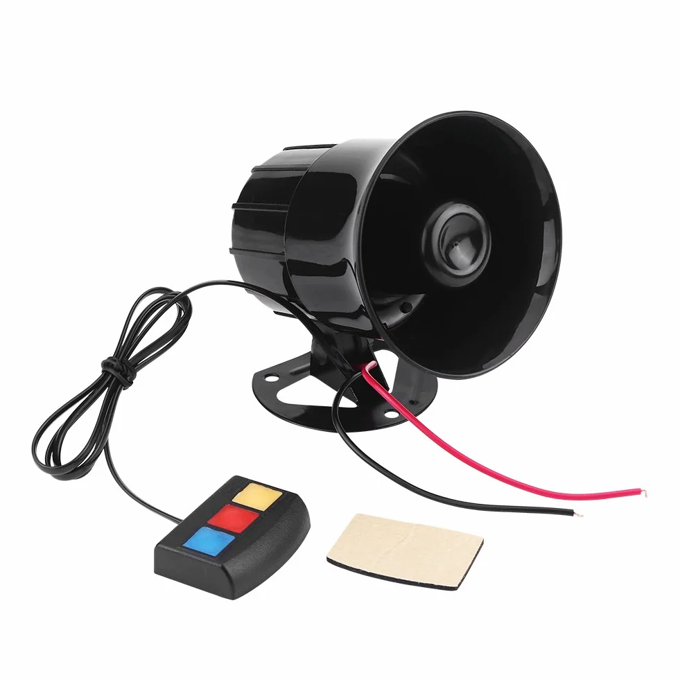Qiilu QL04306 12V 30 W Car Motorcycle Alarm Warning Syrena Horn 3 Sound Głośnik
