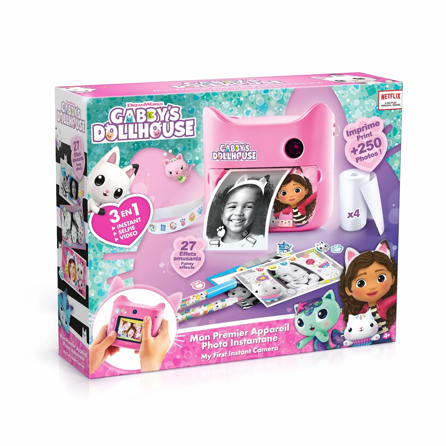 Canal Toys - Photo Creator- Gabby and the Magic House-Aparat do natychmiastowego drukowania-z 4 rolkami papieru i 4 flamastrami - bez tuszu - bankomat 005