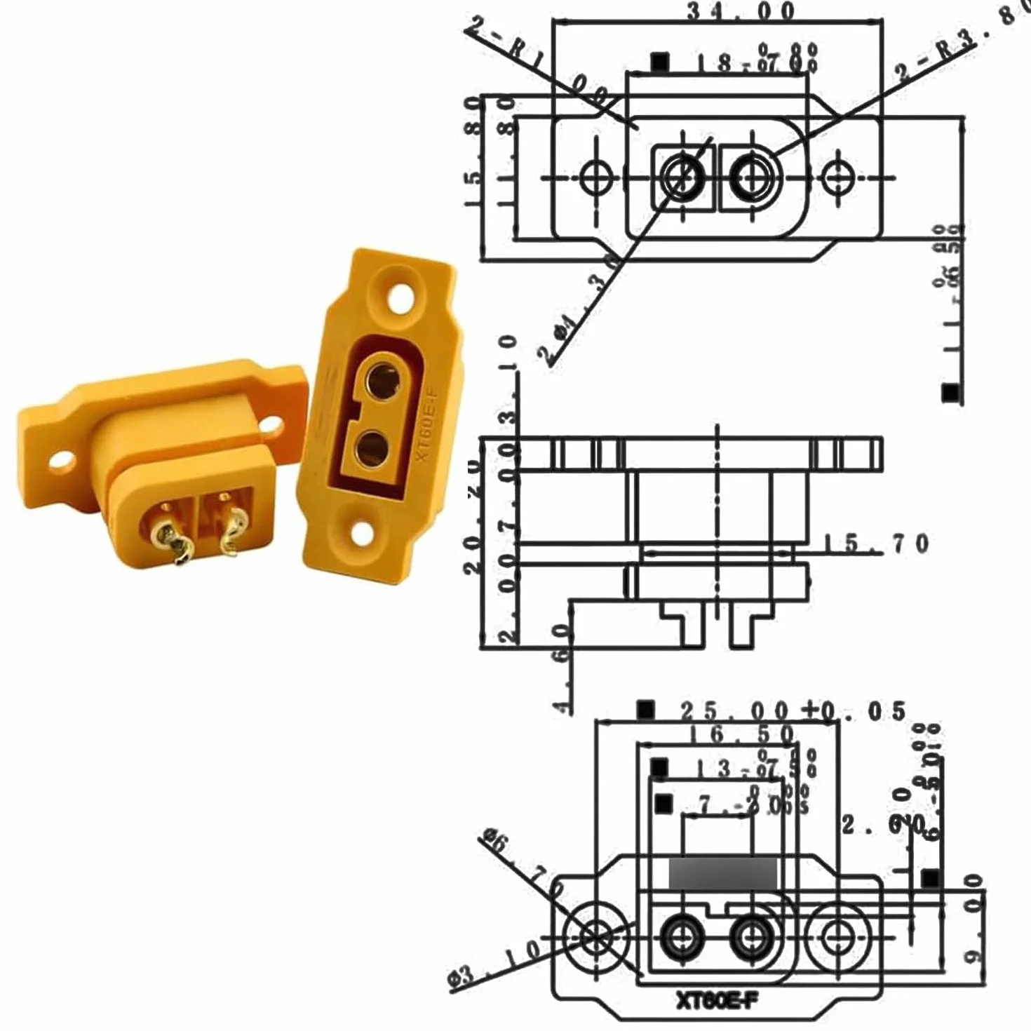 RUNCCI-YUN 10 par XT60E-F XT60h XT60 wysokowydajnych męskich wtyczek kablowych z gumową nasadką, śruby zabezpieczone przed wodą do akumulatora Lipo XT60