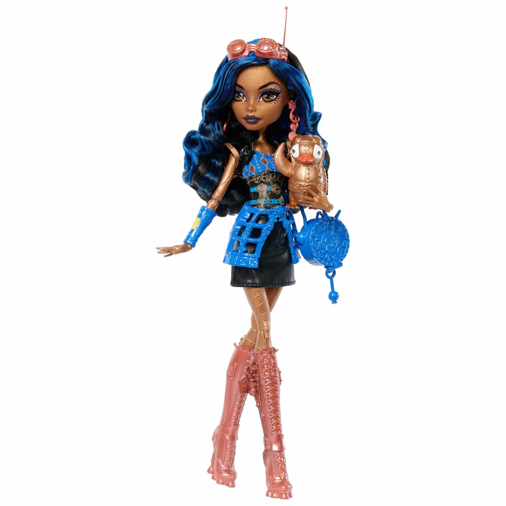 Monster High Robecca Steam Reprodukcja Lalka kolekcjonerska, podstawka, pamiętnik i figurka pingwinek Kapitan Penny, zabawka dla dzieci 6+, fanów i kolekcjonerów, JHK59