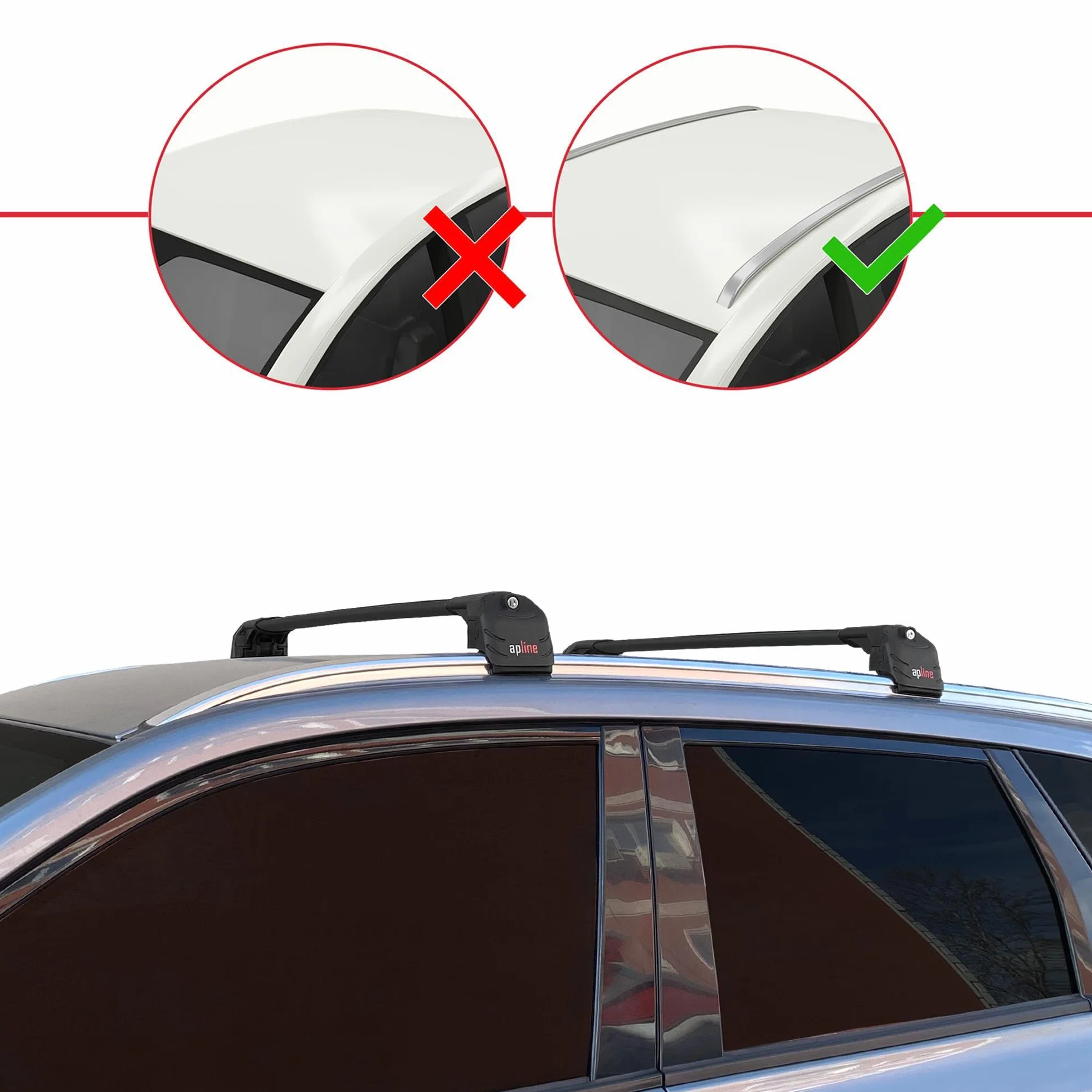 Aluminiowy bagażnik dachowy kompatybilny z Suzuki Vitara Escudo LY 2015-2026 ACE-2 2 poprzeczki czarne