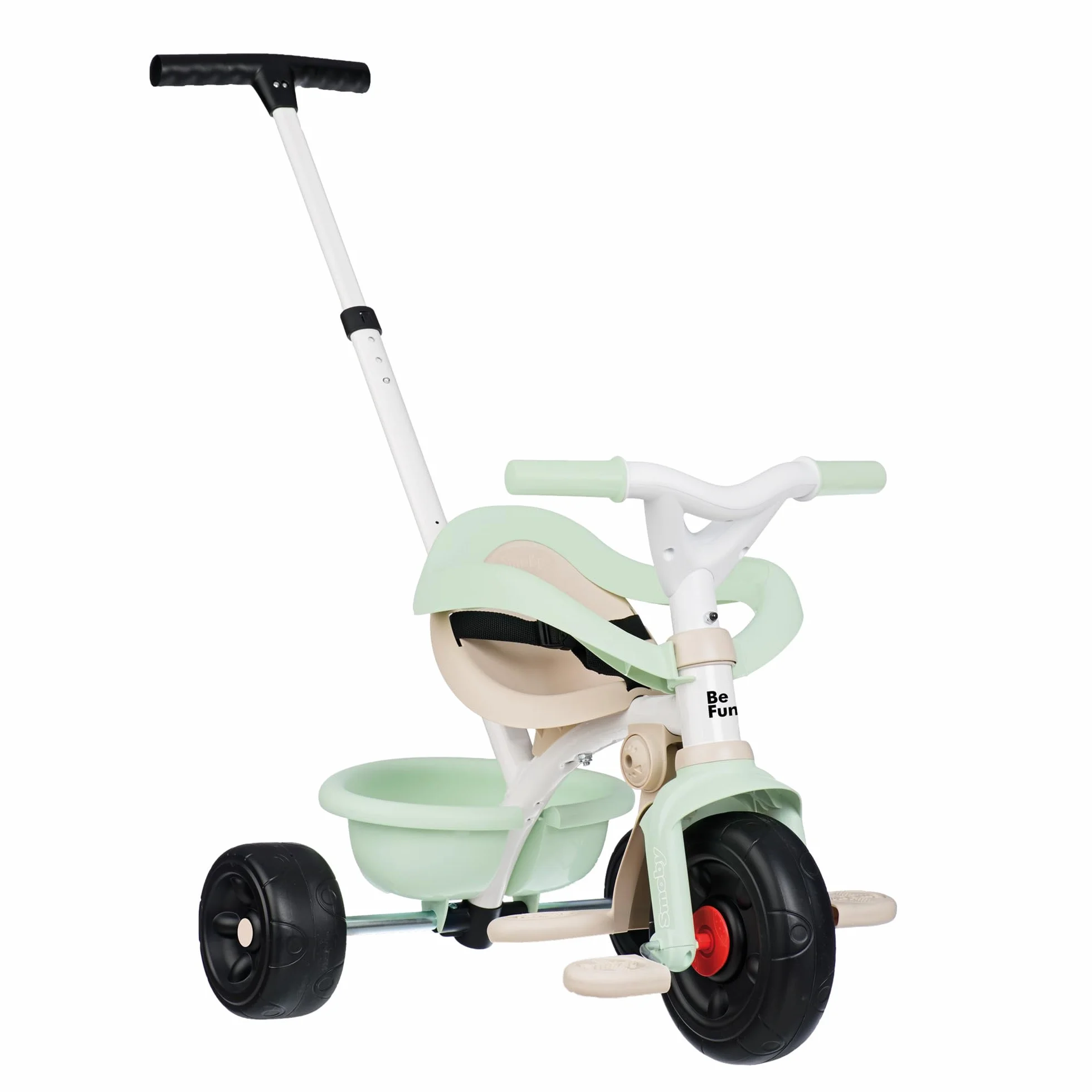 Smoby - Be Fun Confort Tricycle - 3 w 1 Evolutionary - Uchwyt dla rodzica regulowany na 3 wysokościach - Regulowane siedzenie - Od 10 miesięcy do 3 lat - Wyprodukowano w Hiszpanii