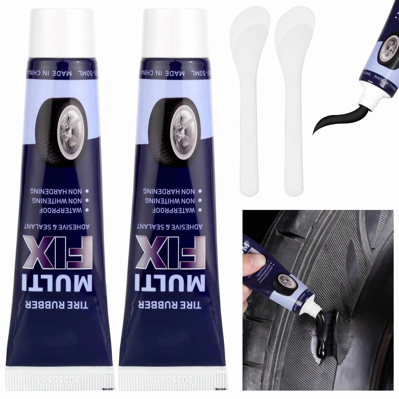 flintronic Klej do naprawy opon 100 ml czarny do samochodów motocykli
