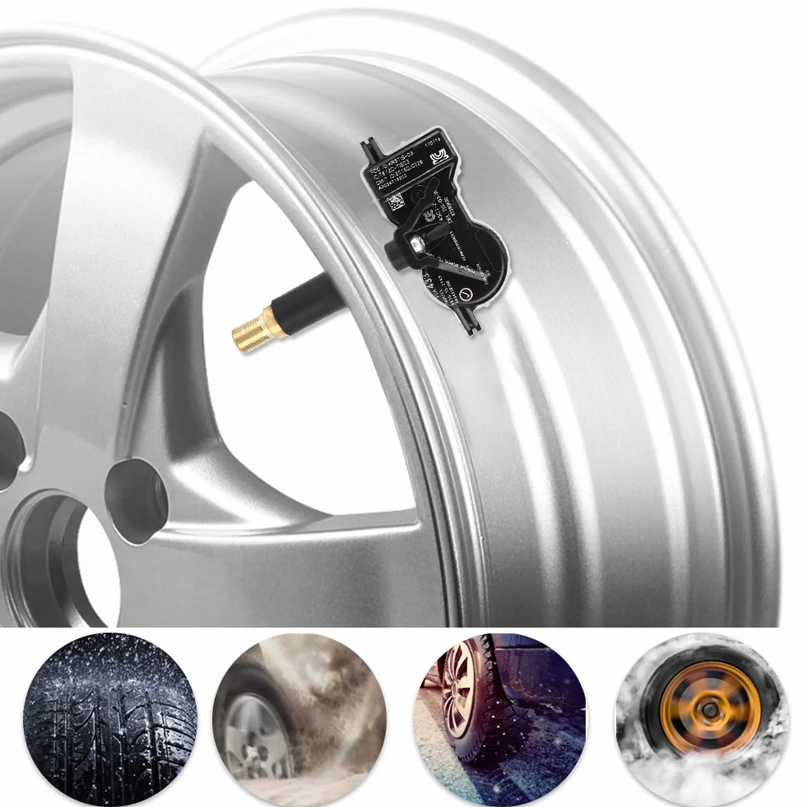 VOBor Czujnik Ciśnienia W Oponach Ze Stopu Aluminium 68313387AB Pasuje Do Jeep Grand Cherokee 2016-2019