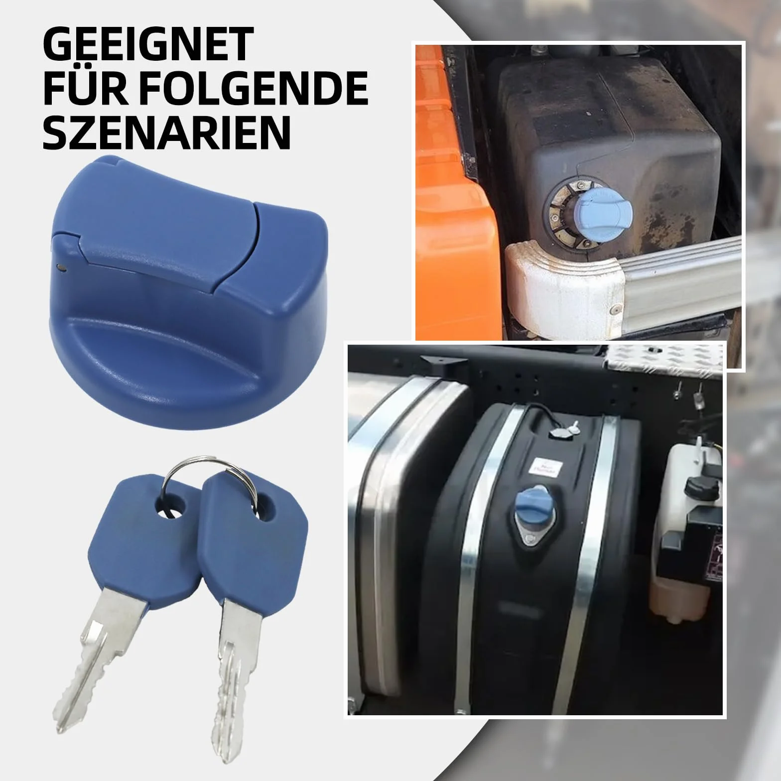 Pokrywa zbiornika paliwa 40 mm z kluczem – pasuje do Actros, Atego, Axor, Citaro, Econic, Travego, Unimog, TGA, TGS, TGX, TGL, TGL, TGM