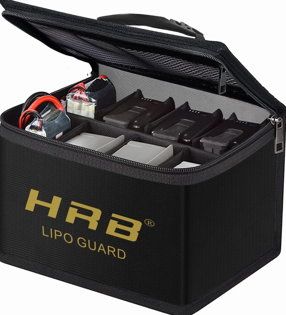 HRB Lipo Bag ognioodporna i przeciwwybuchowa bezpieczna torba na baterie Lipo, ulepszony materiał wysokiej jakości, pudełko bezpieczeństwa o dużej pojemności do ładowania i przechowywania akumulatorów