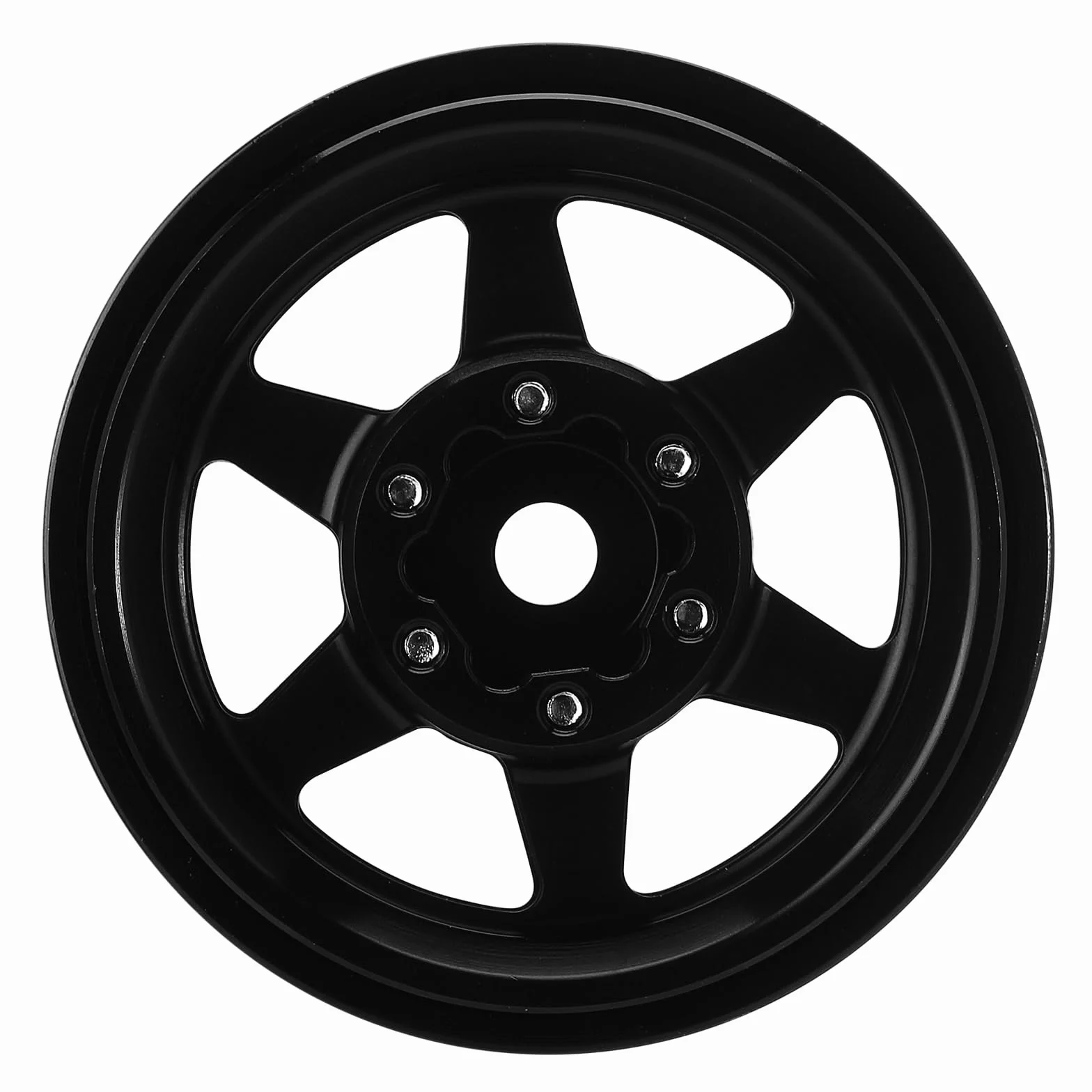 INJORA 1.0 Plus Beadlock felgi aluminiowe, 6 szprych, do SCX24 TRX4M FCX24 1/24 1/18 RC Crawler, czarne