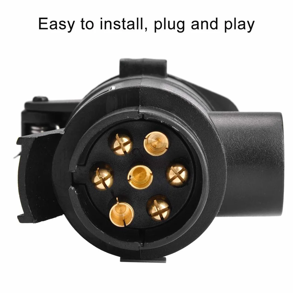 Adapter do przyczepy 7 na 13 pinów, konwerter gniazda 12V, złącze holownicze
